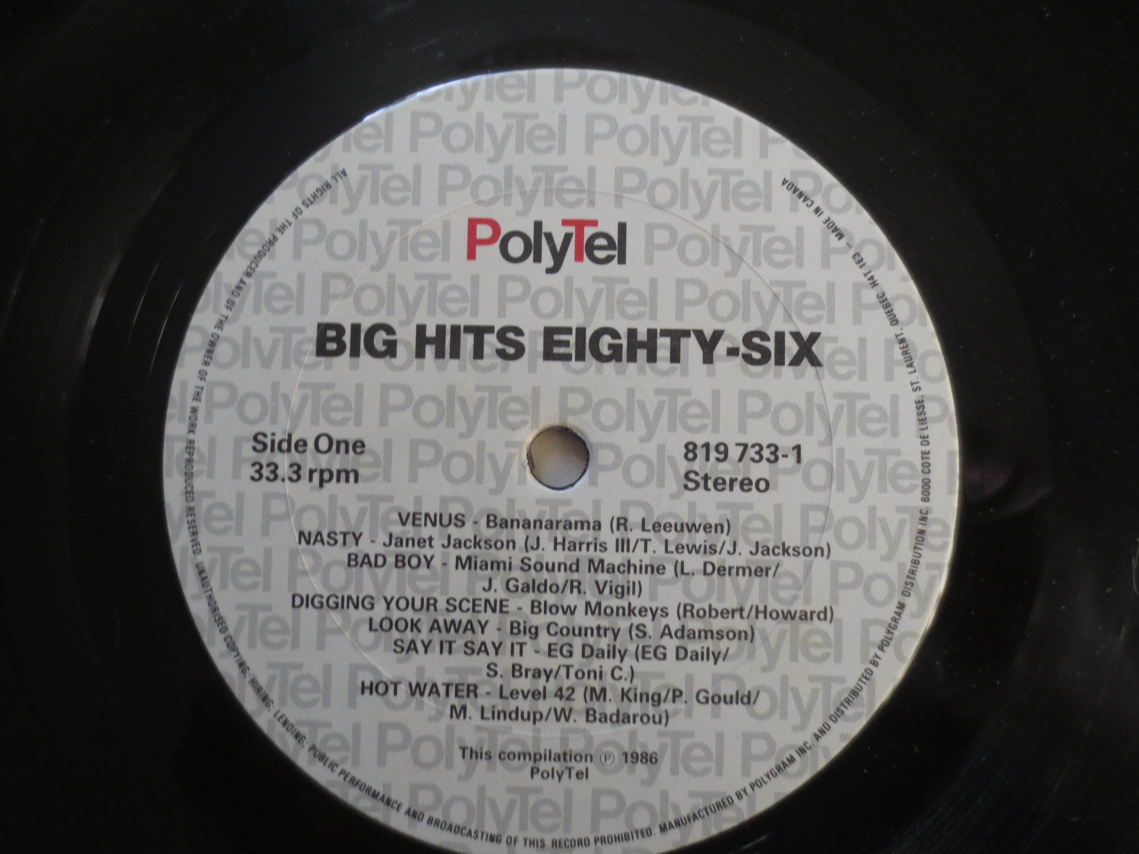 Big Hits Eighty Six – Various Artists (1986) Vinyl LP