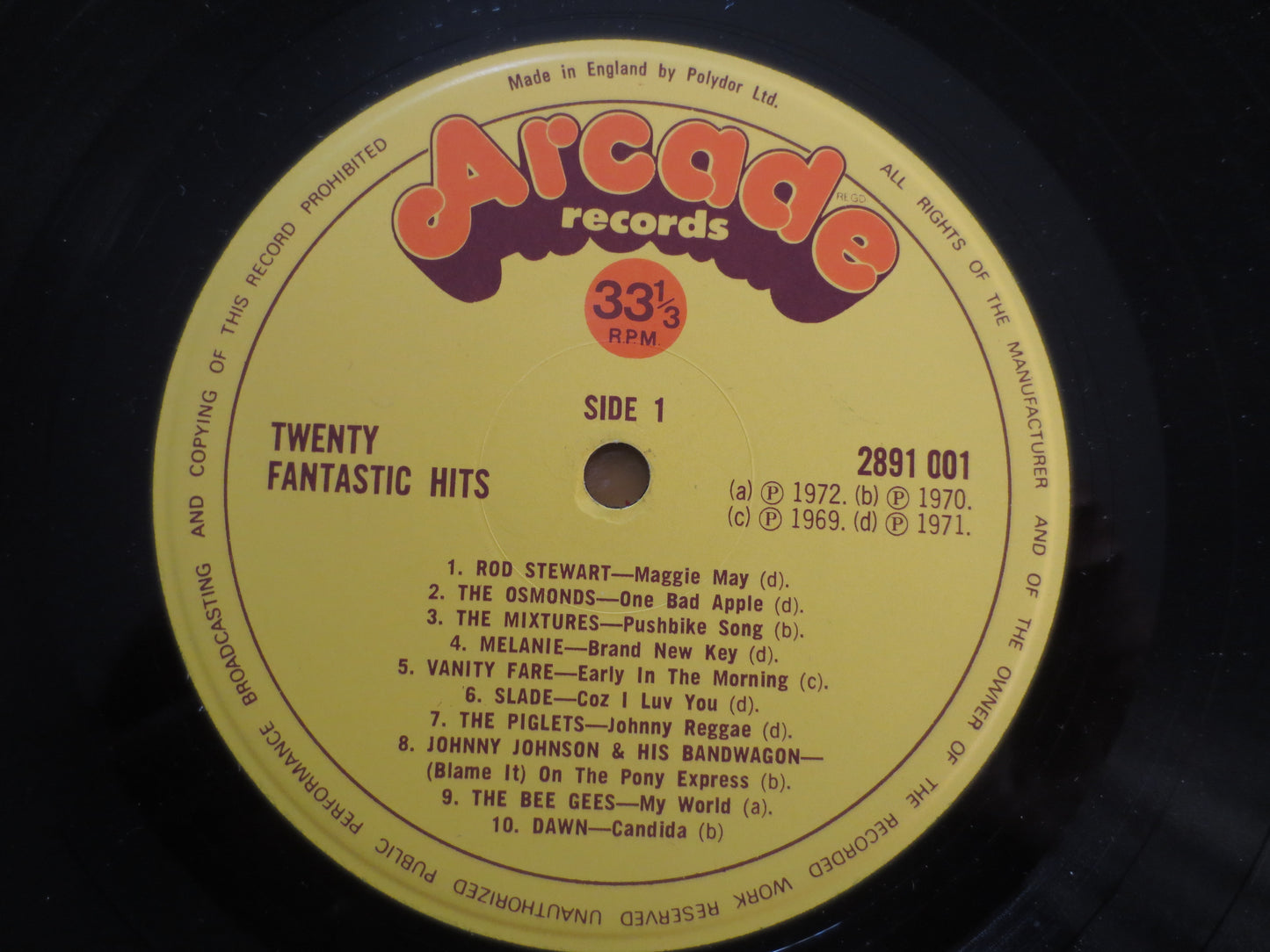 20 FANTASTIC HITS, ARCADE Records, Vintage Vinyl, Slade Records, The Piglets Records, Vinyl Records, Vinyl, 1972 Records