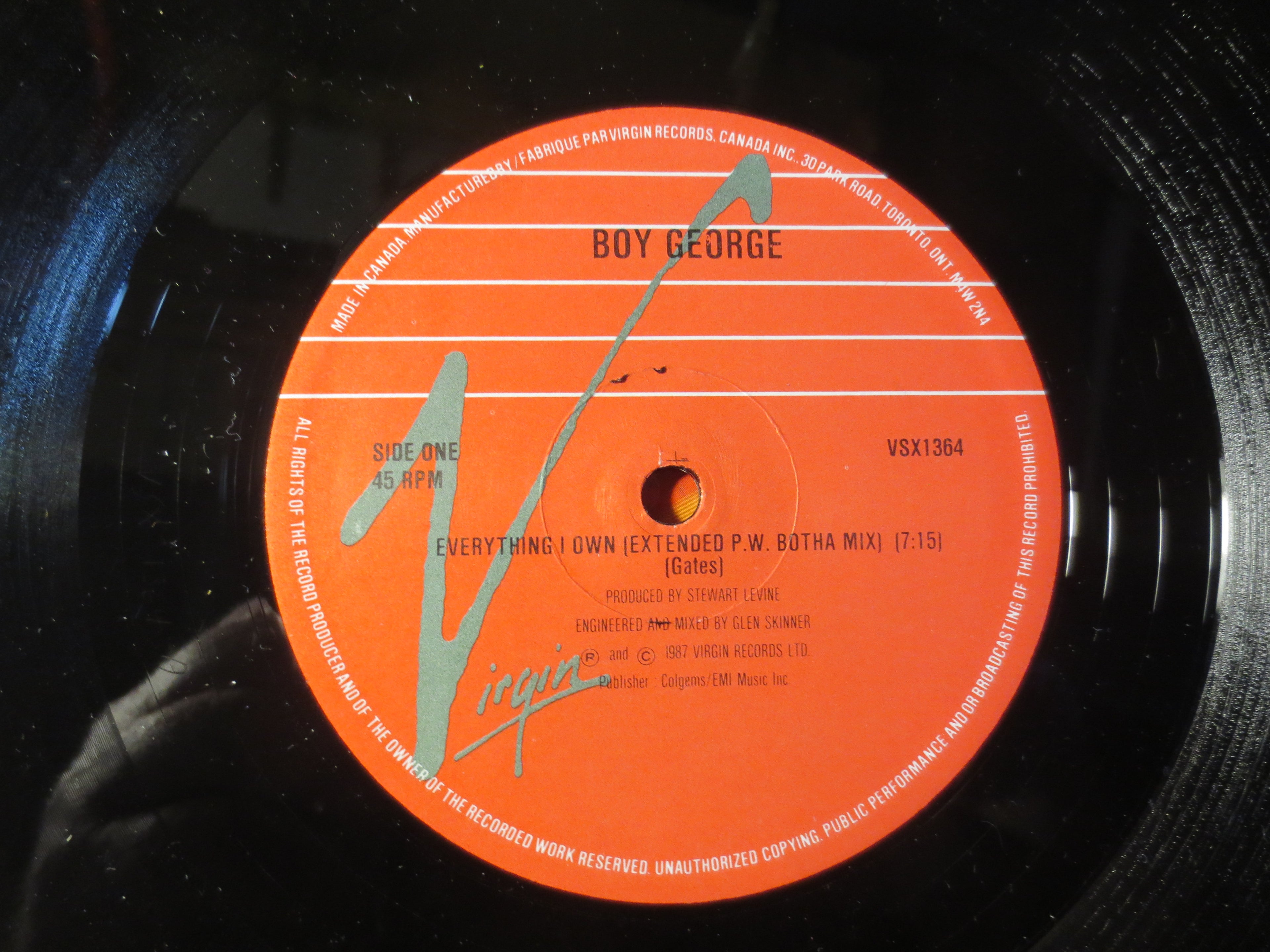 Boy George – Everything I Own (1987) Vinyl EP
