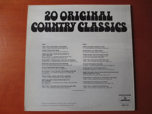 20 Original Country Classics (1973) Vinyl LP