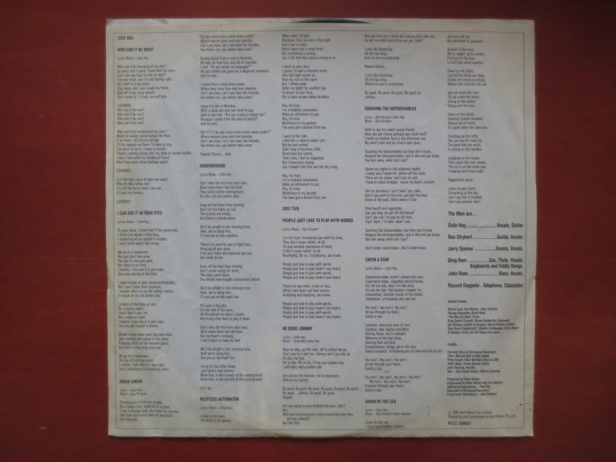 Men at Work – Business as Usual (1982) Vinyl LP