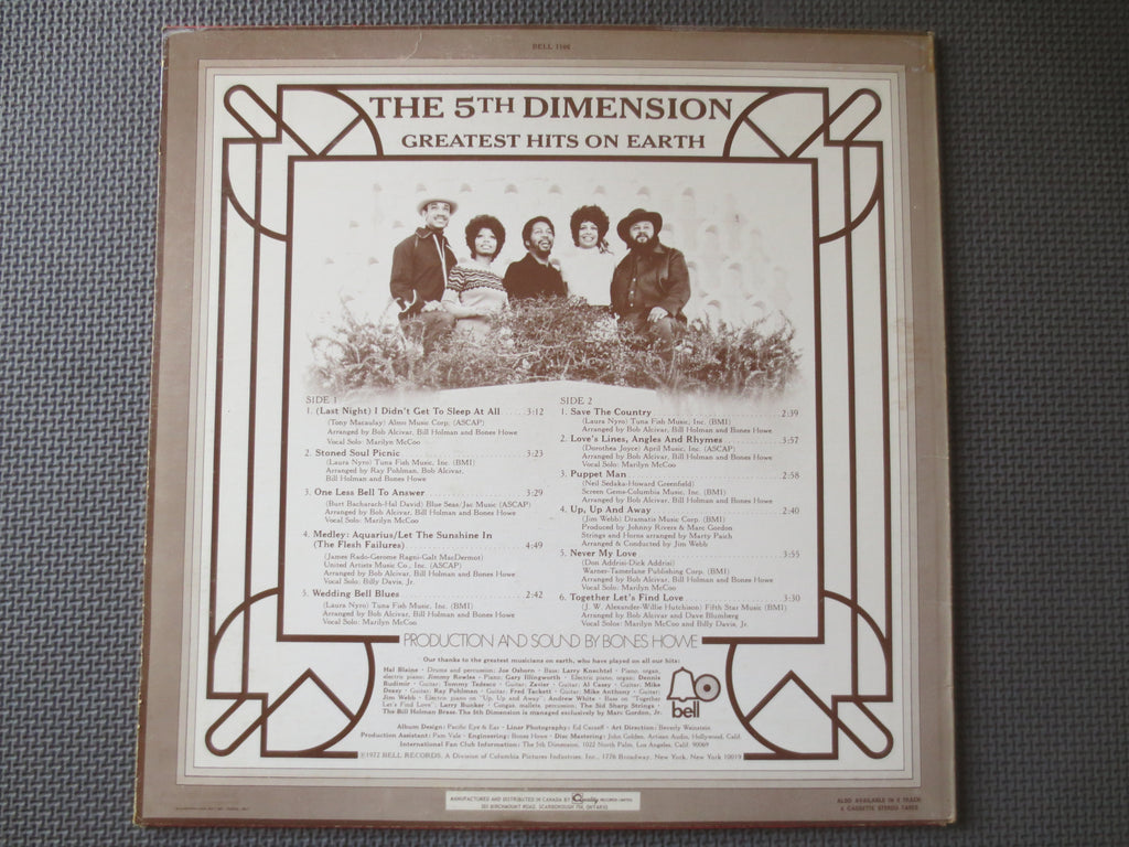The 5th Dimension – Greatest Hits on Earth (1972) Vinyl LP