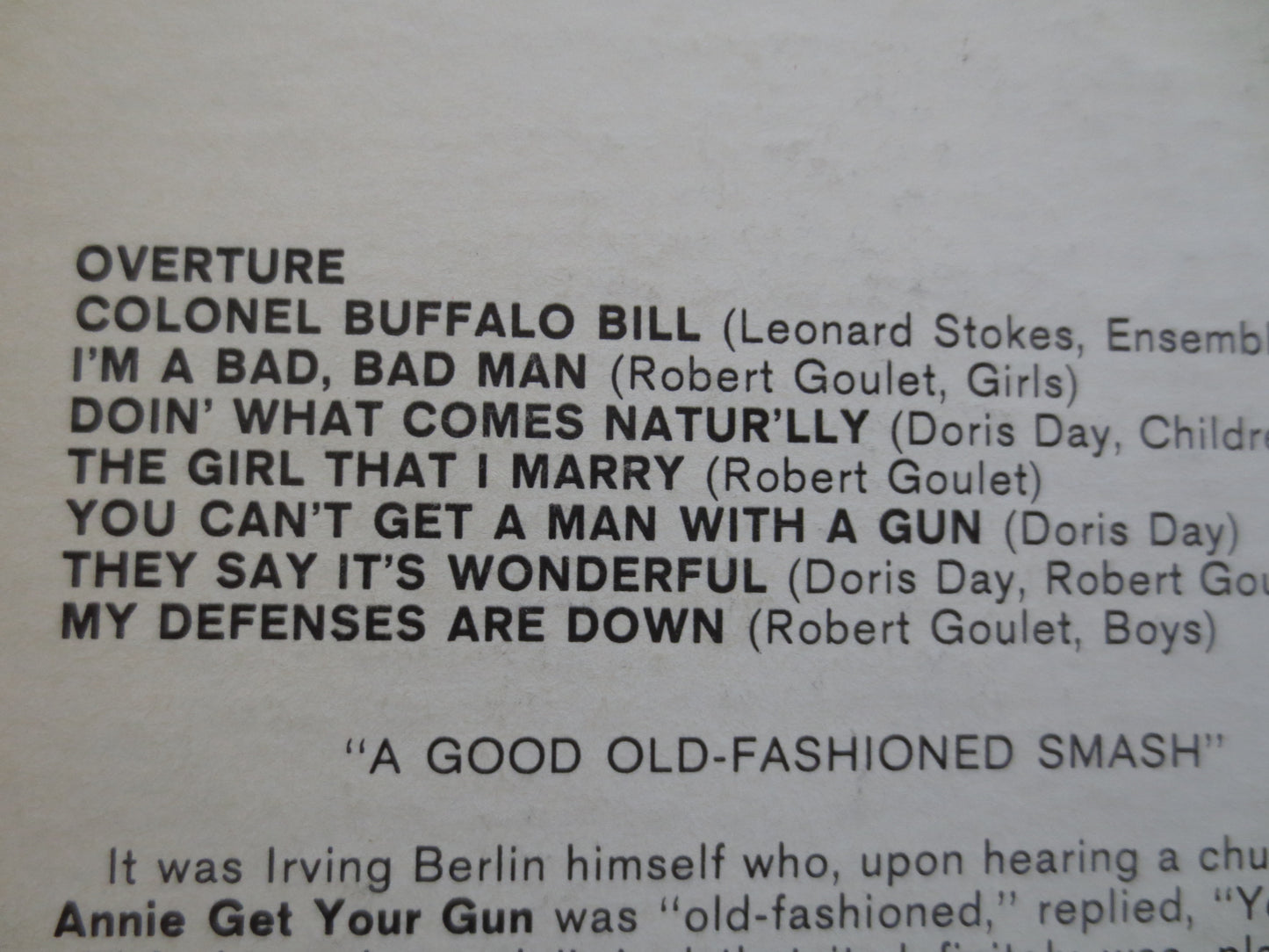 DORIS DAY, ANNIE Get Your Gun, Robert Goulet, Vintage Vinyl, Record Vinyl, Records, Vinyl Records, Country Lp, 1963 Records