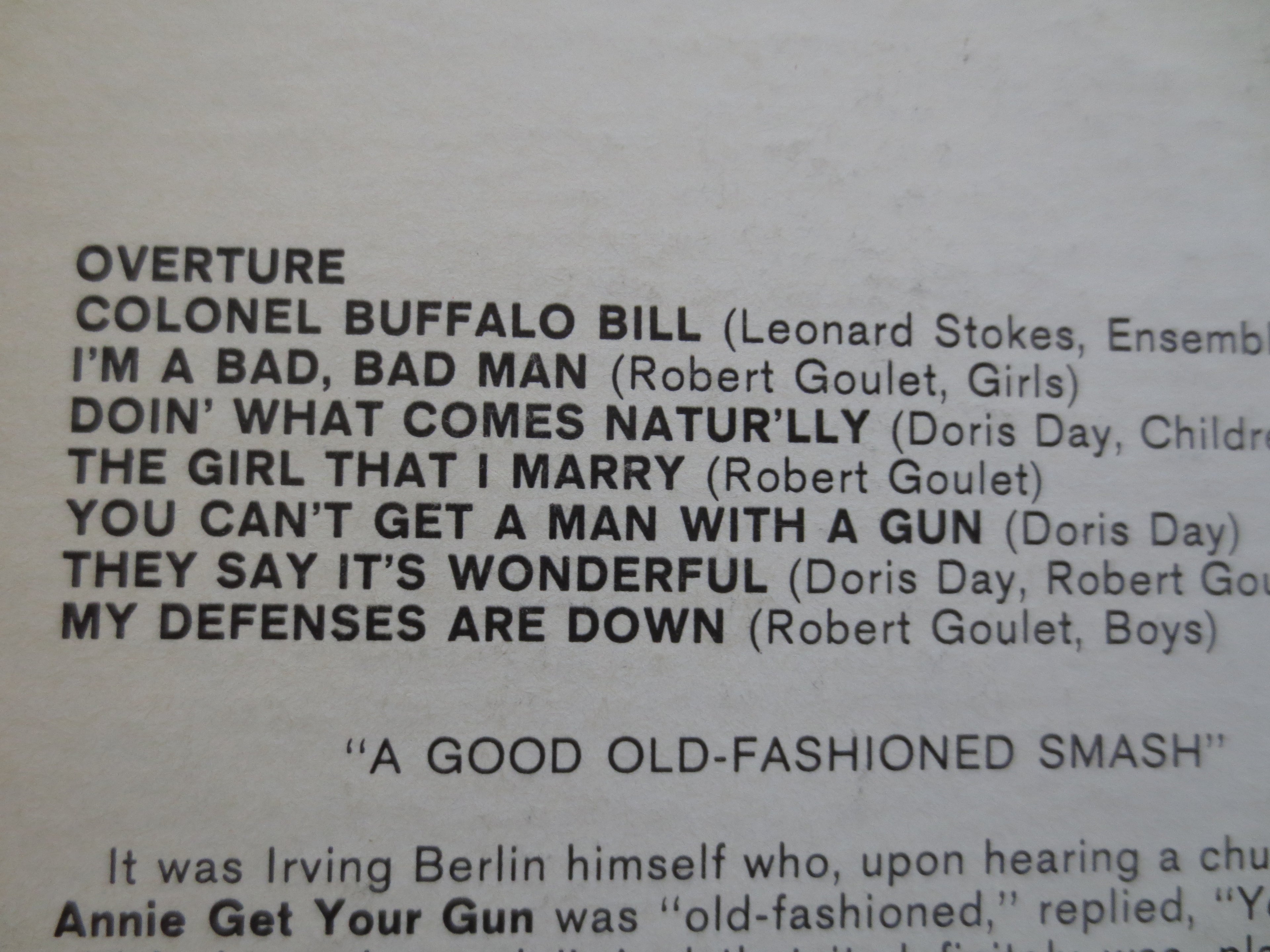 Doris Day & Robert Goulet – Annie Get Your Gun (1963) Vinyl LP