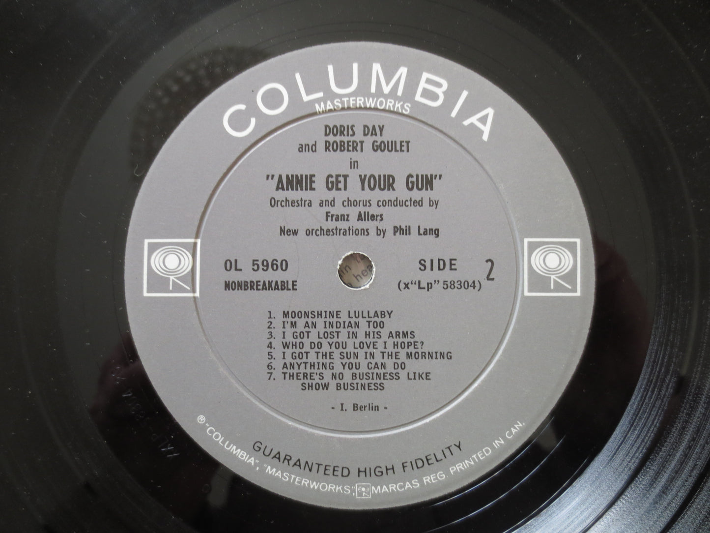 DORIS DAY, ANNIE Get Your Gun, Robert Goulet, Vintage Vinyl, Record Vinyl, Records, Vinyl Records, Country Lp, 1963 Records
