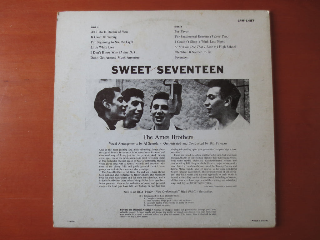 The Ames Brothers – Sweet Seventeen (1957) Vinyl LP