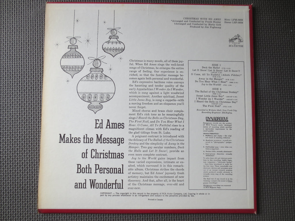 Ed Ames – Christmas with Ed Ames (1967) Vinyl LP
