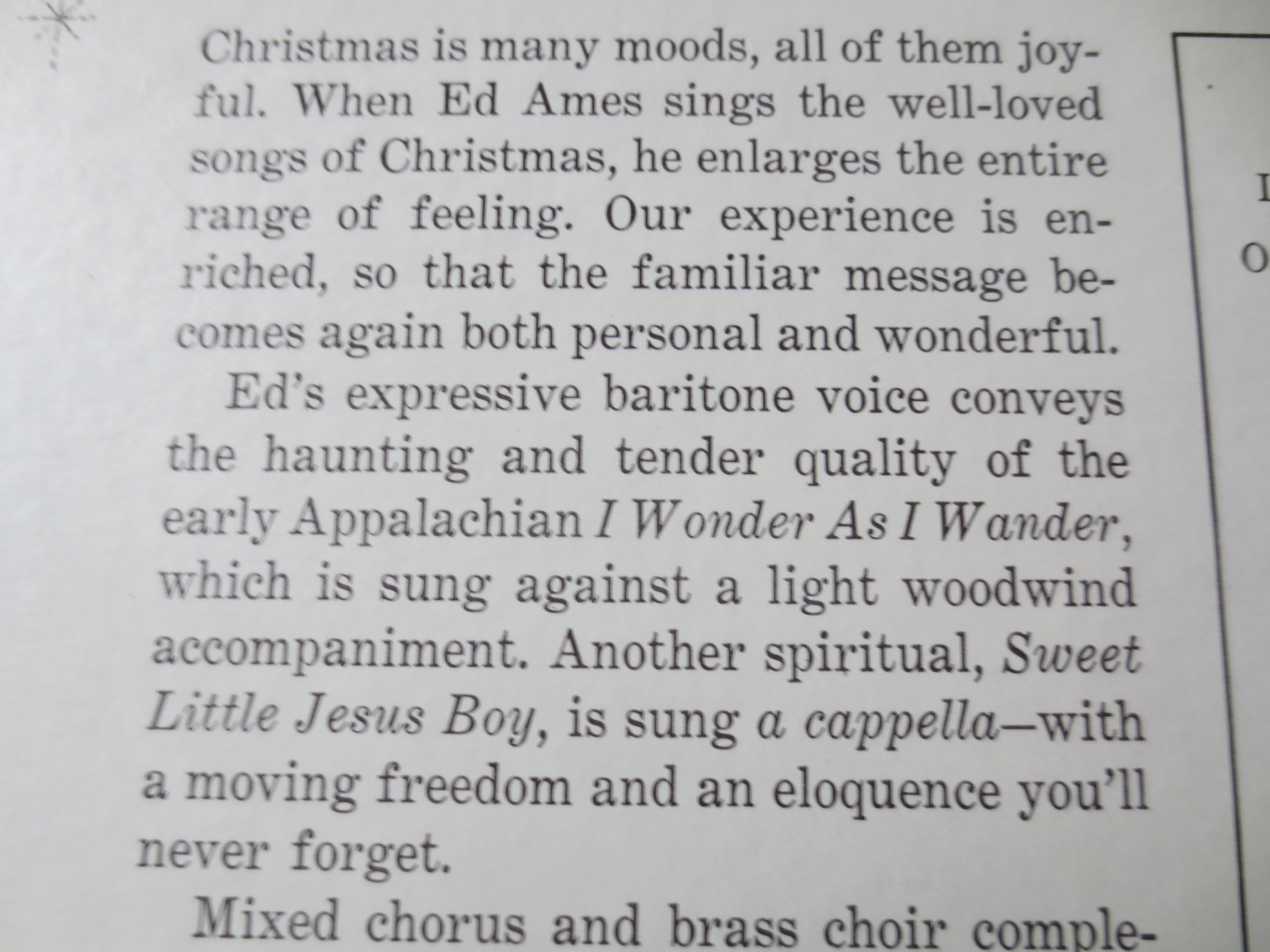 Ed Ames – Christmas with Ed Ames (1967) Vinyl LP