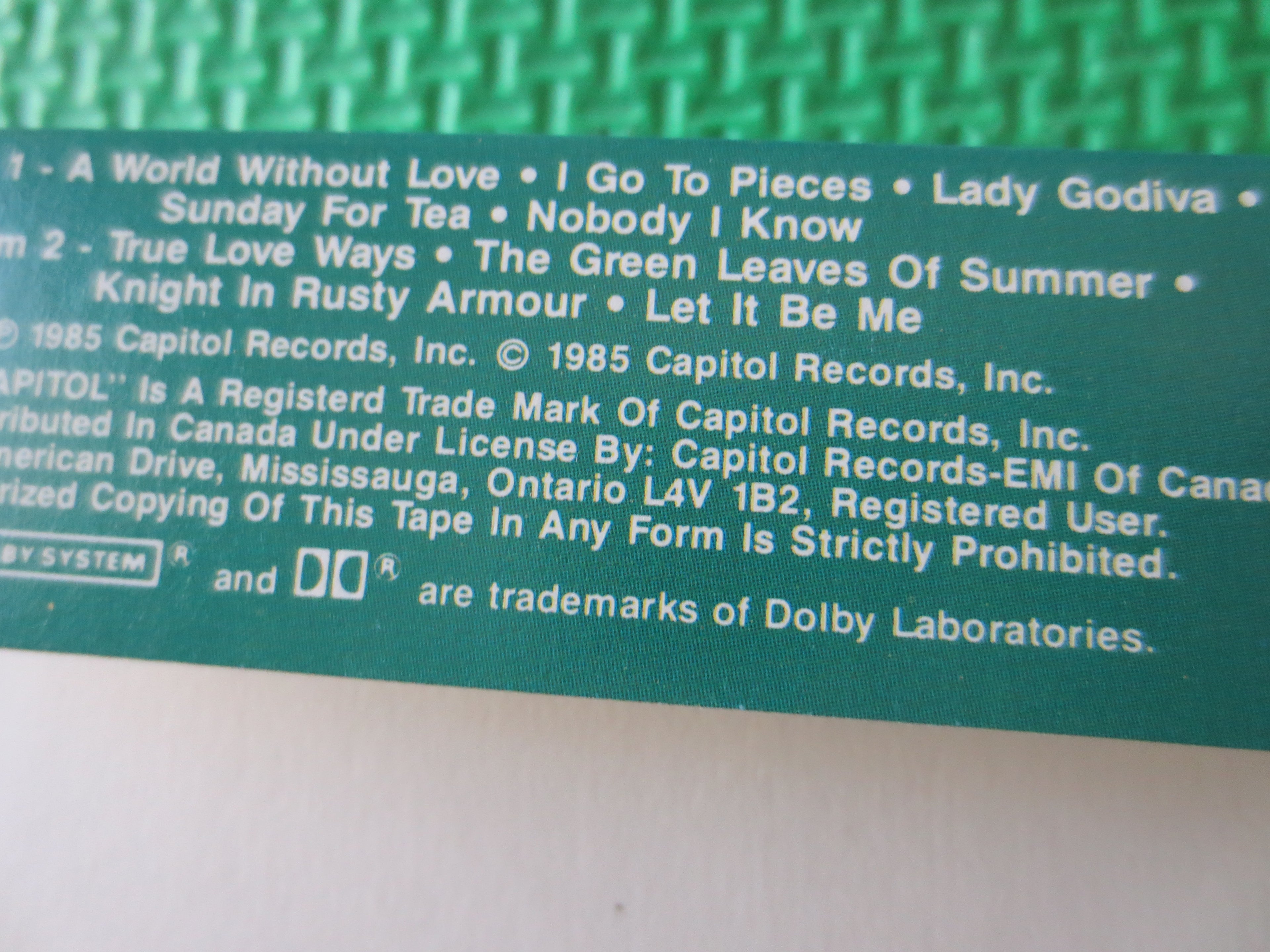 Peter and Gordon – A World Without Love (1985) Cassette
