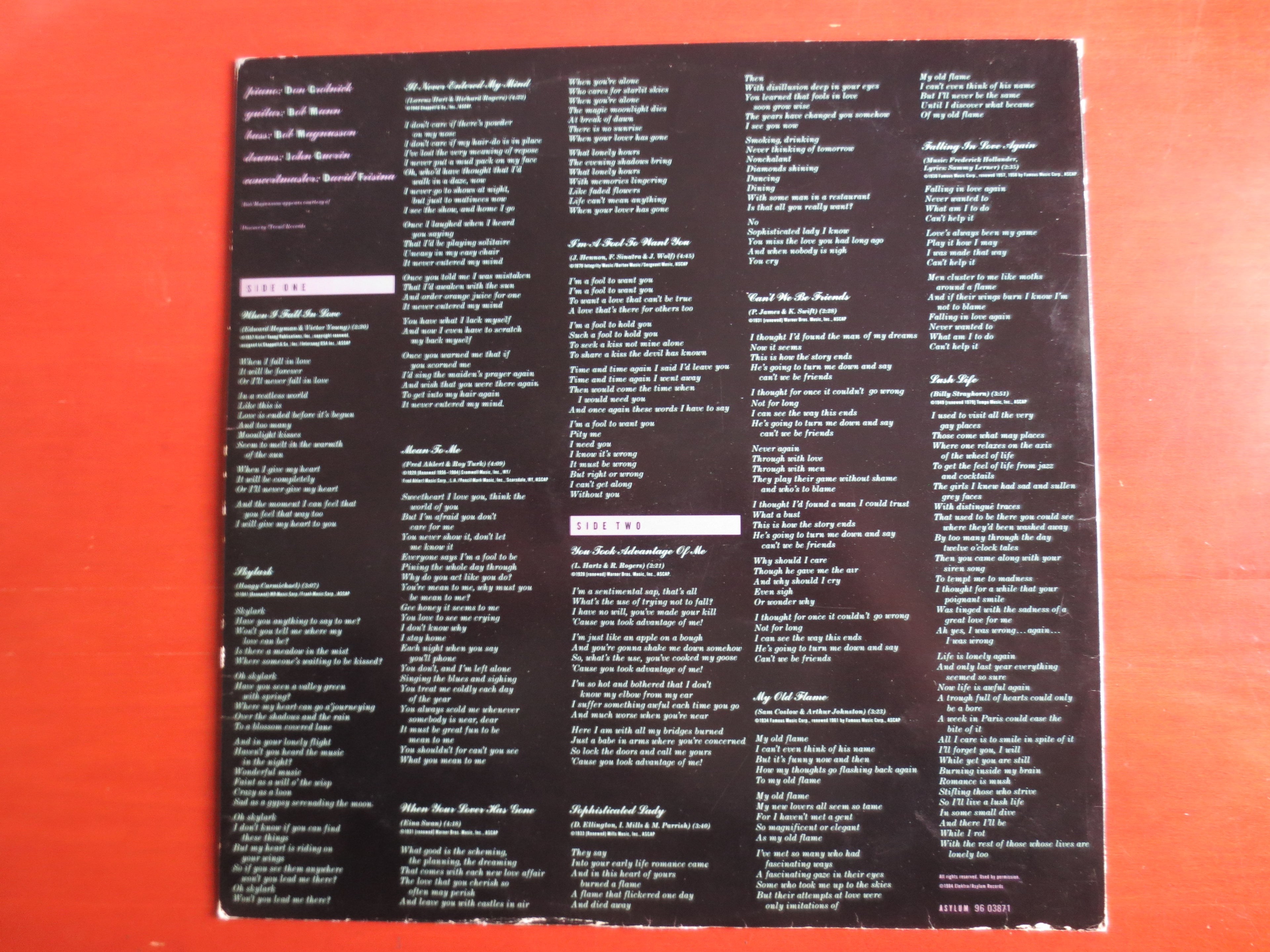 Linda Ronstadt – Lush Life (1986) Vinyl LP