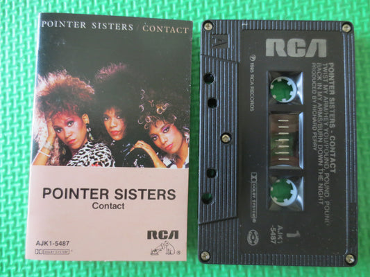 POINTER SISTERS, CONTACT, Pointer Sisters Tape, Disco Music, Tape Cassette, Disco Cassette, Dance Cassettes, 1985 Cassette