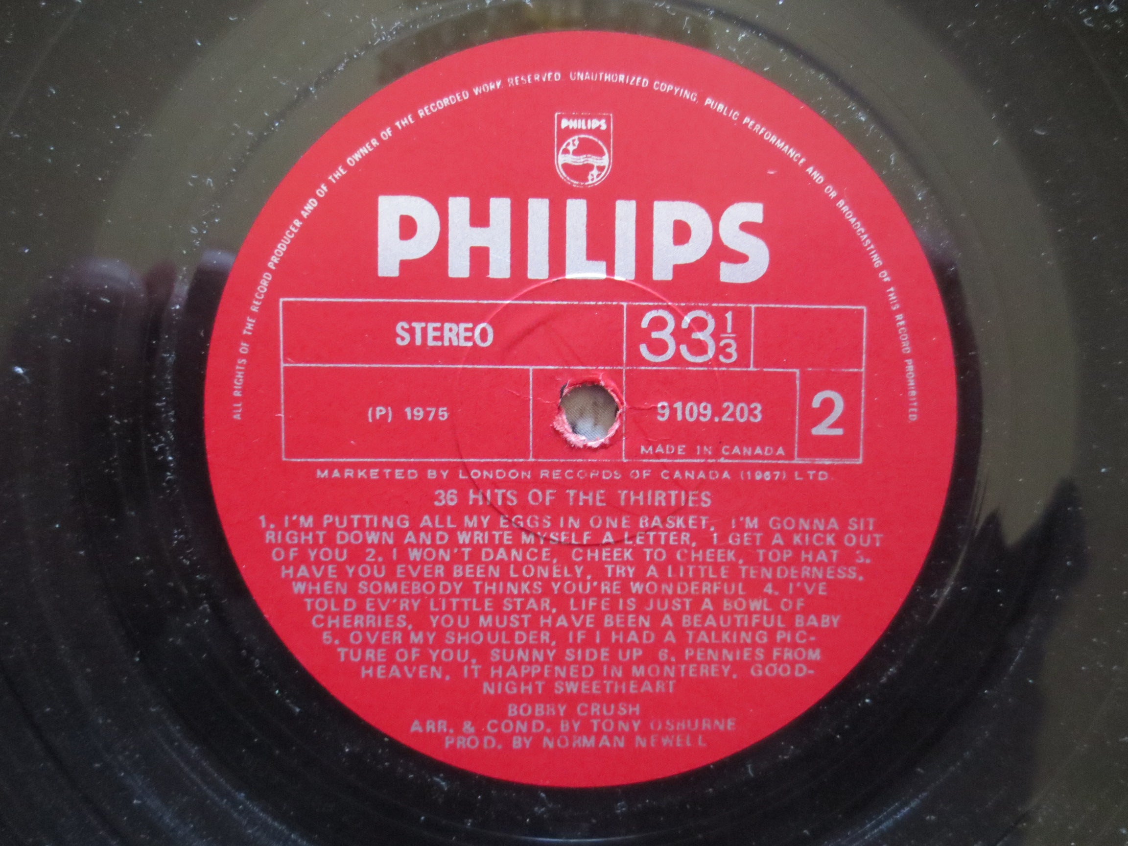 Bobby Crush – Hits of the Thirties (1975) Vinyl LP