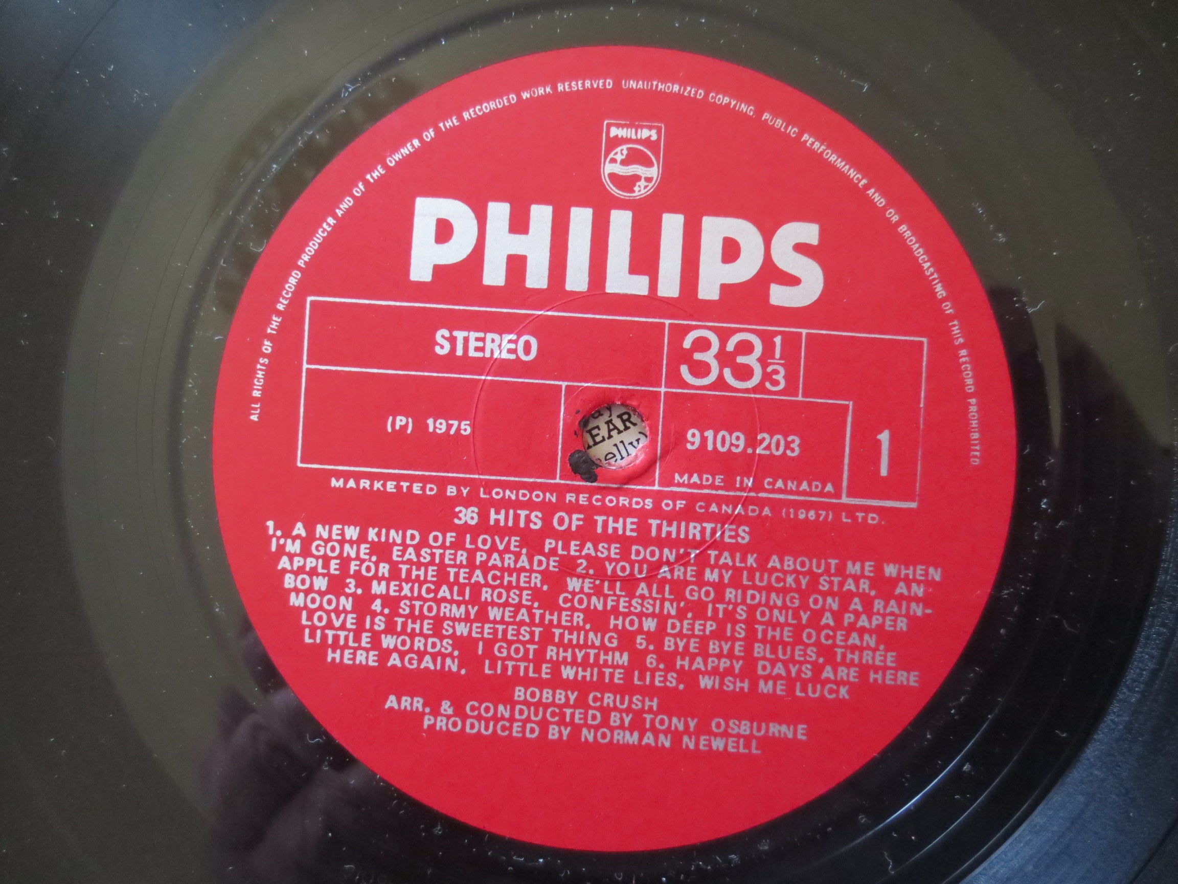 Bobby Crush – Hits of the Thirties (1975) Vinyl LP