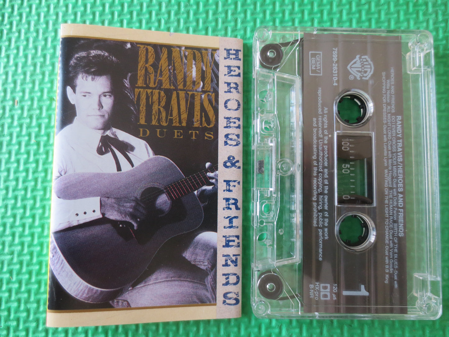 RANDY TRAVIS,HEROES And Friends, Randy Travis Tape, Randy Travis Album, Tape, Tape Cassette, Country Cassette, 1990 Cassette
