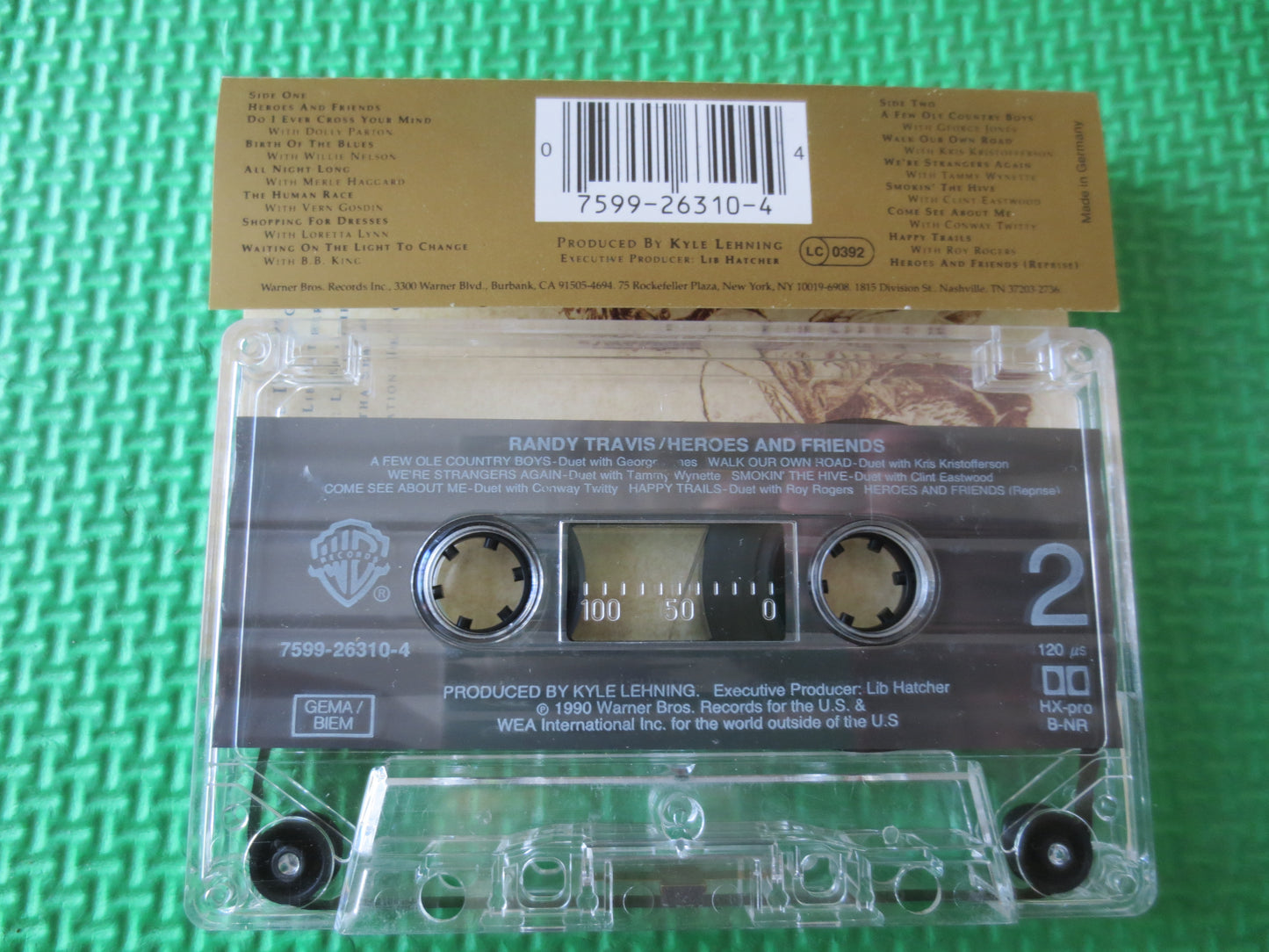 RANDY TRAVIS,HEROES And Friends, Randy Travis Tape, Randy Travis Album, Tape, Tape Cassette, Country Cassette, 1990 Cassette