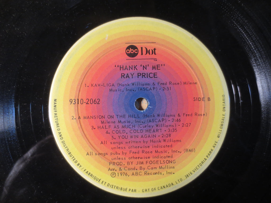 Ray Price – Hank 'n' Me (1976) Vinyl LP