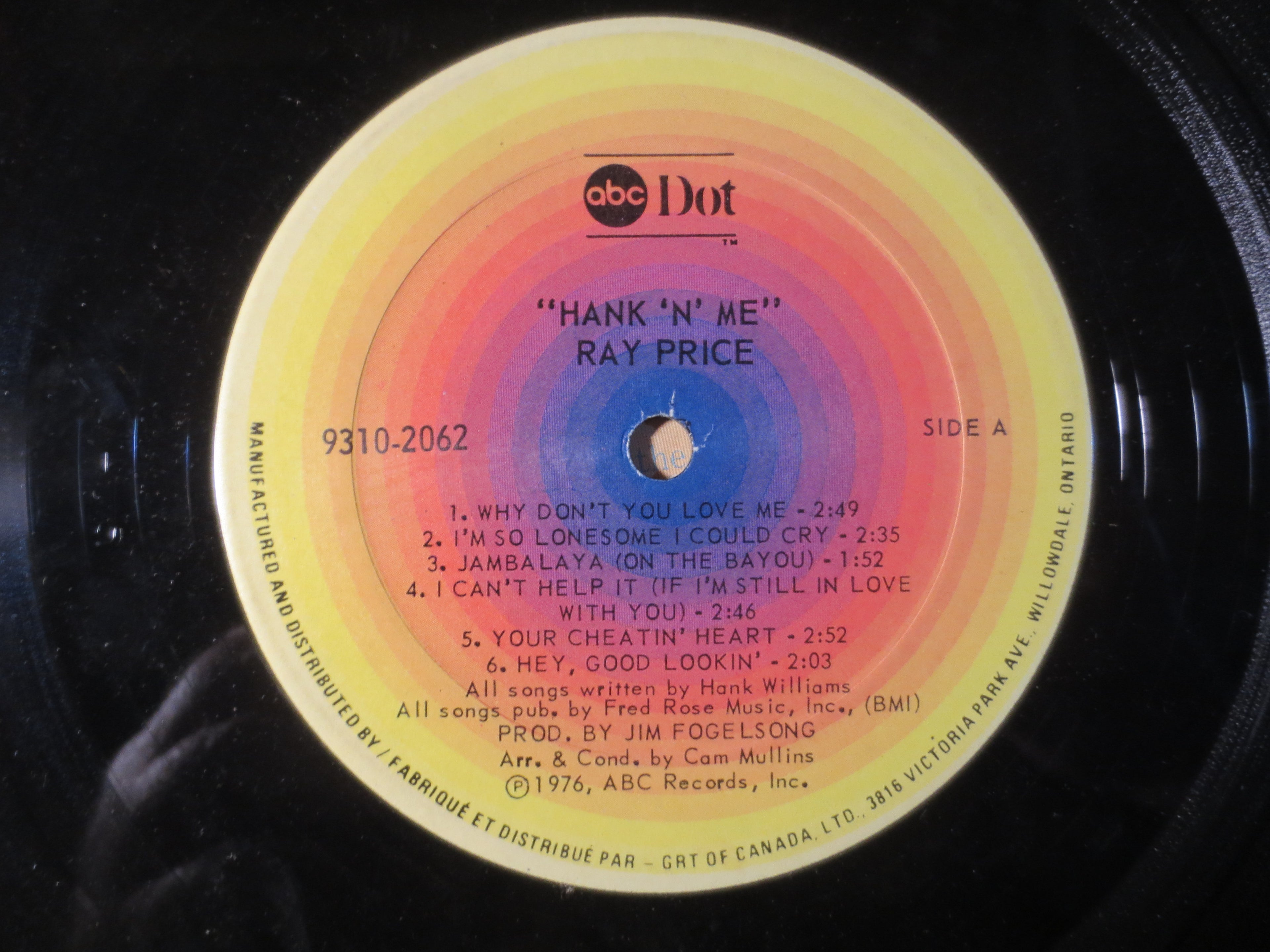 Ray Price – Hank 'n' Me (1976) Vinyl LP