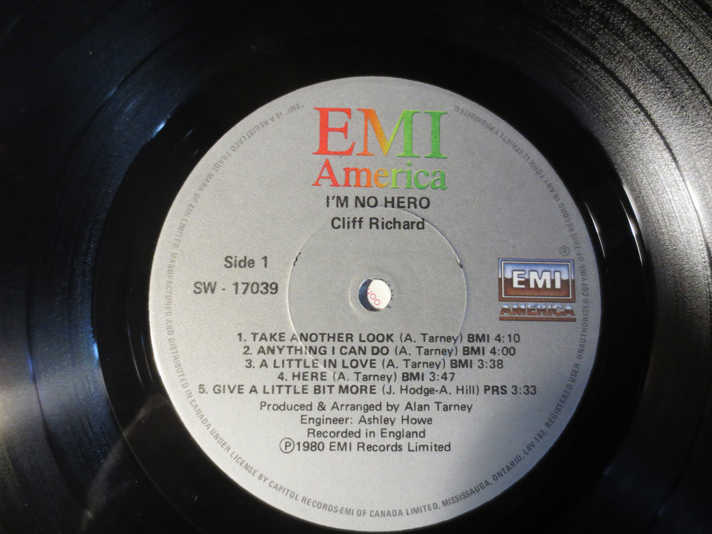 CLIFF RICHARD, I'm No HERO, Cliff Richard Record, Cliff Richard Album, Cliff Richard Lp, Rock Records, Lps, 1980 Records