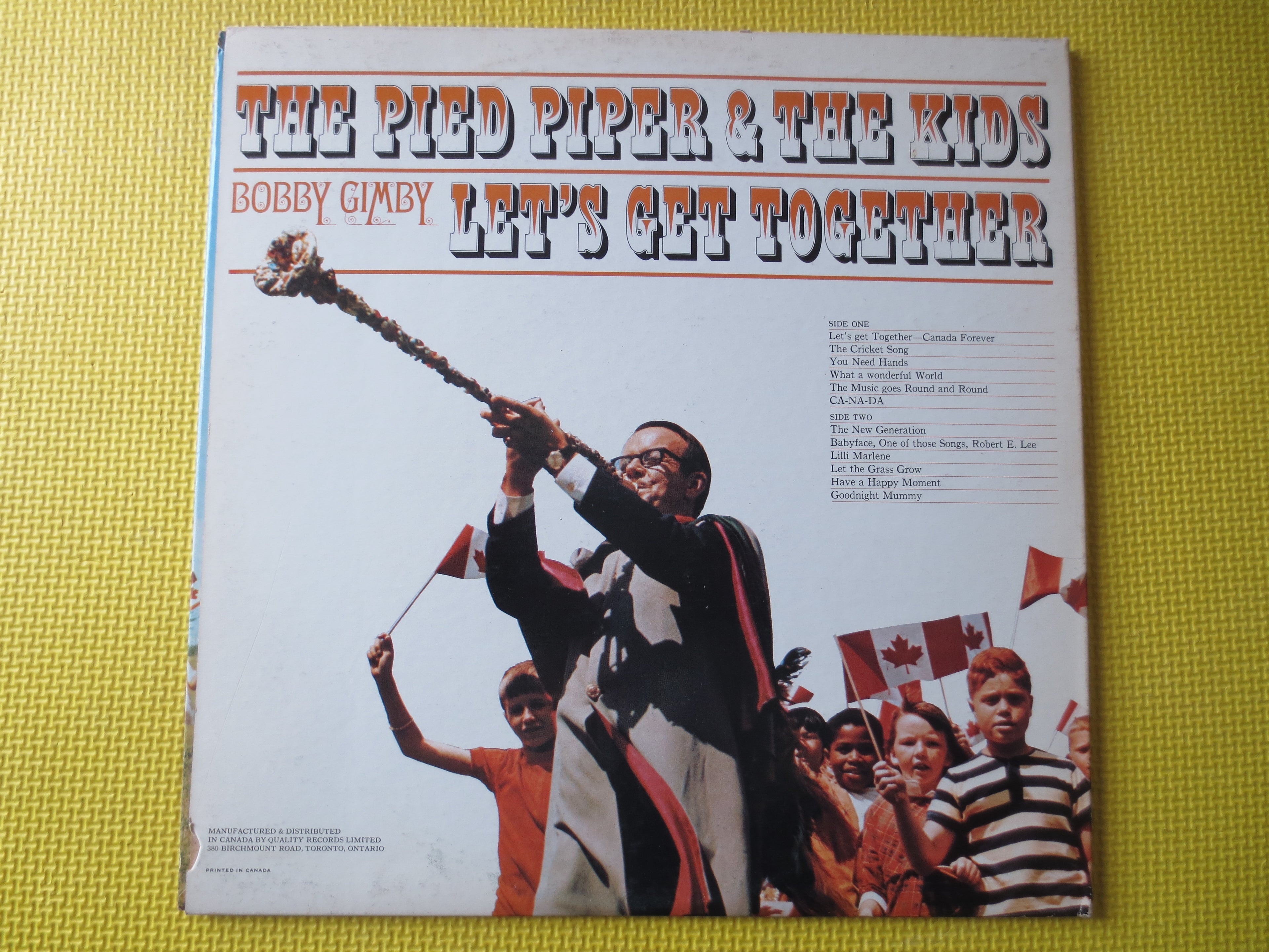 Bobby Gimby – The Pied Piper and the Kids (1968) Vinyl LP