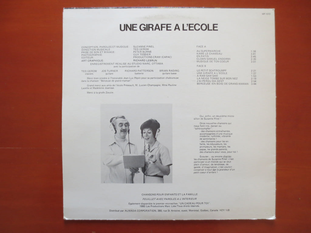 Suzanne Pinel – Une Girafe à l'École (1980) Vinyl LP