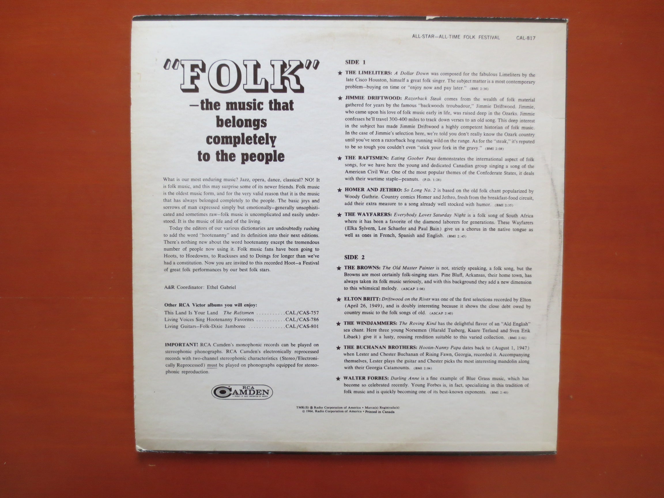 Folk Festival – Folk & Bluegrass Compilation (1964) Vinyl LP