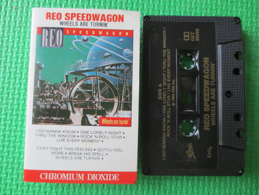 Reo SPEEDWAGON, WHEELS are Turnin', Reo SPEEDWAGON Tape, Reo Speedwagon Album, Tape Cassette, Vintage Tapes, 1984 Cassette