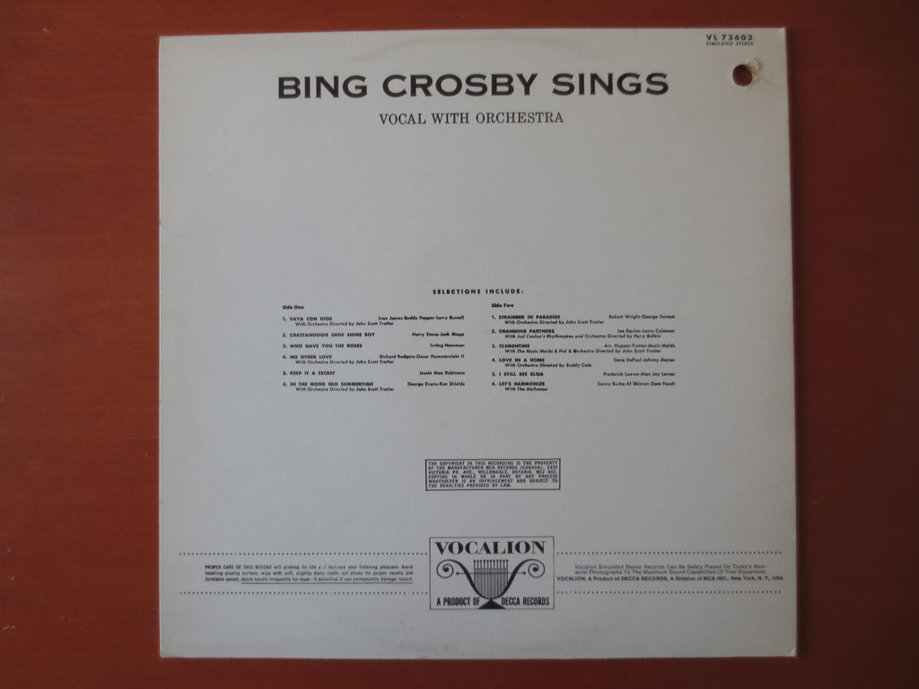 Bing Crosby – Bing Crosby Sings (1973) Vinyl LP