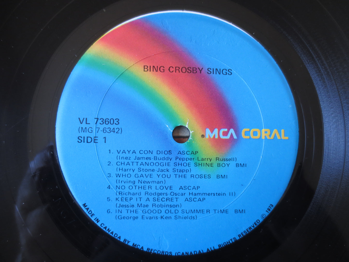 BING CROSBY, SINGS, Bing Crosby Records, Jazz Record, Vintage Vinyl, Bing Crosby Albums, Vinyl Records, lps, 1973 Records