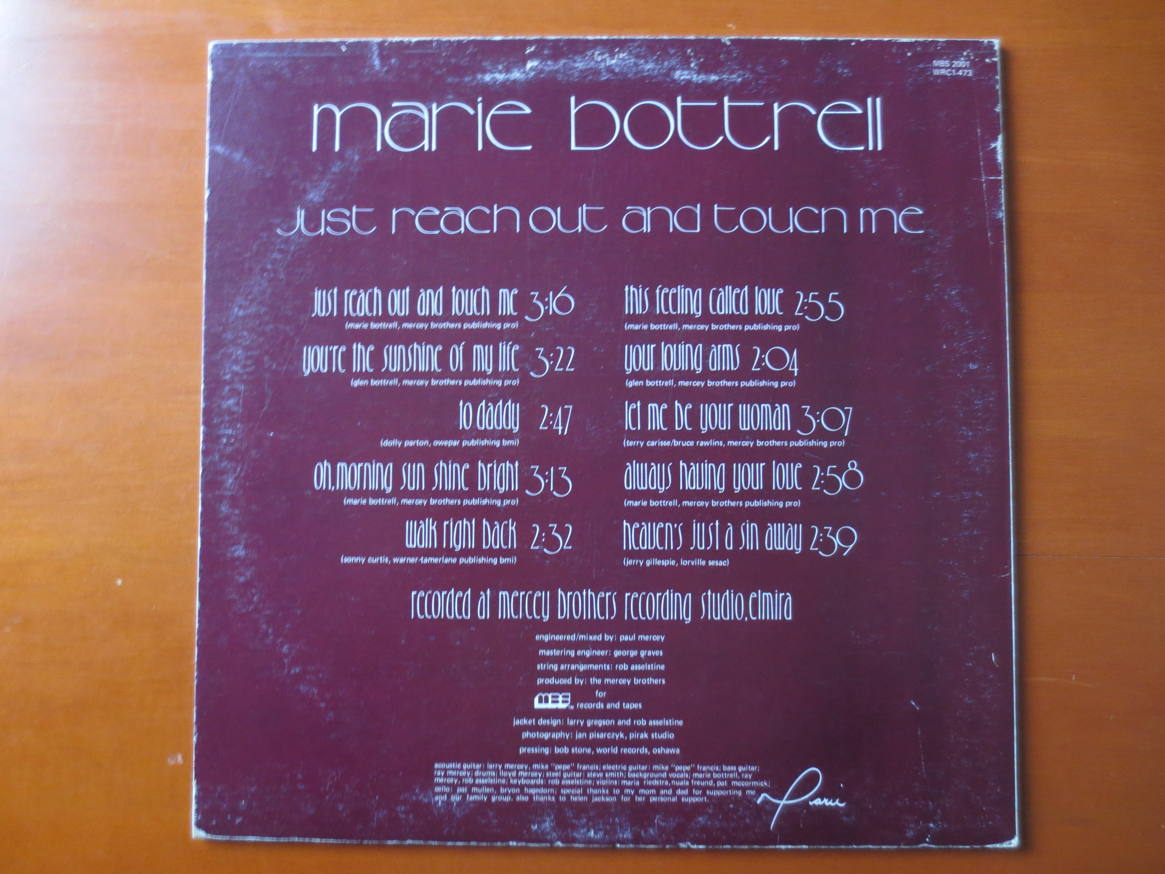 Marie Bottrell – Just Reach Out and Touch Me (1978) Autographed Vinyl LP