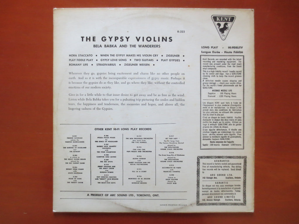 Bela Babka – Gypsy Violins (1960) Vinyl LP