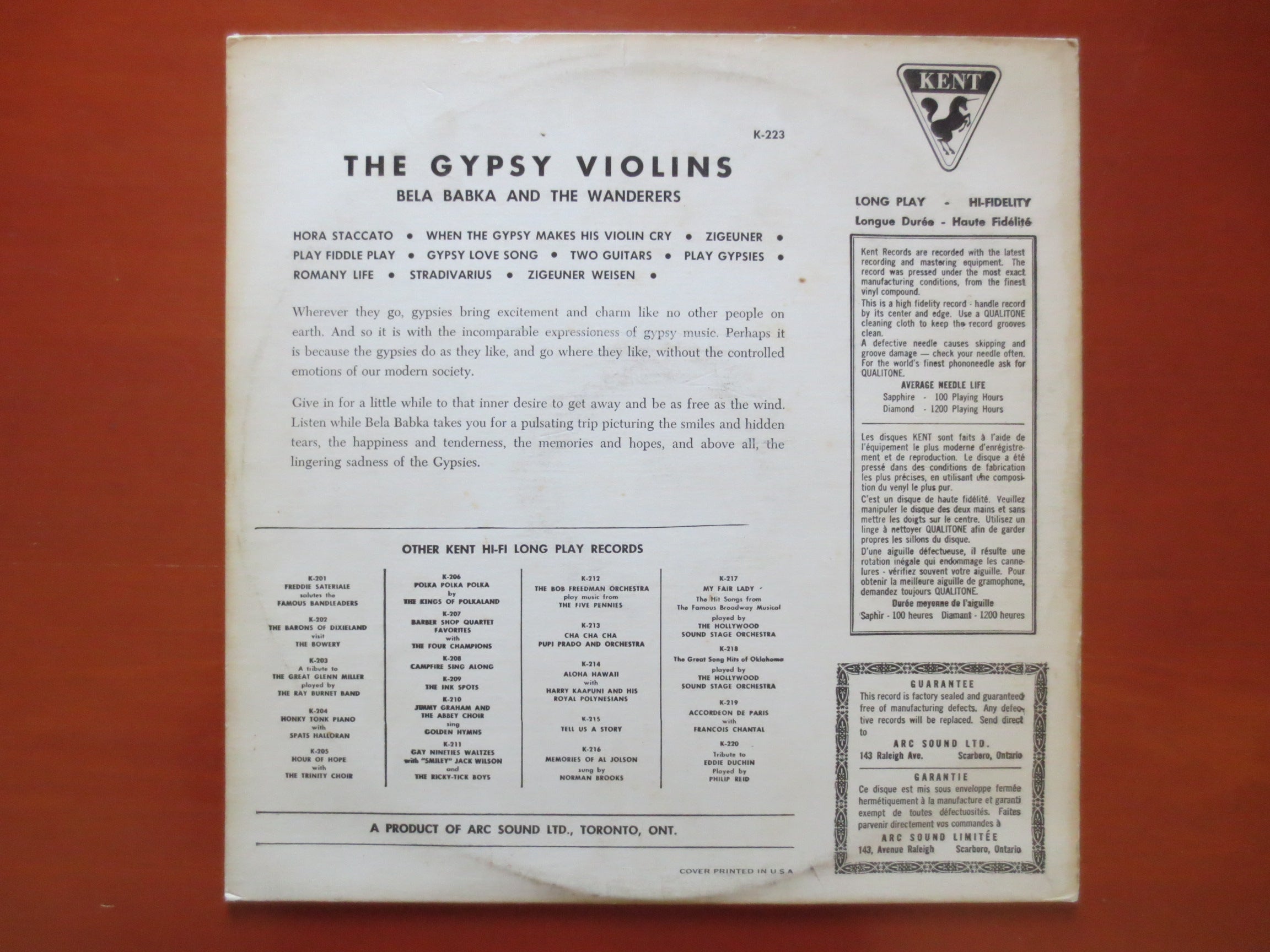 Bela Babka – Gypsy Violins (1960) Vinyl LP