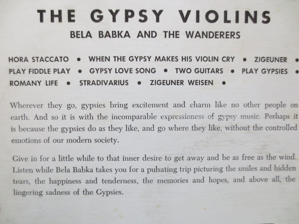 Bela Babka – Gypsy Violins (1960) Vinyl LP