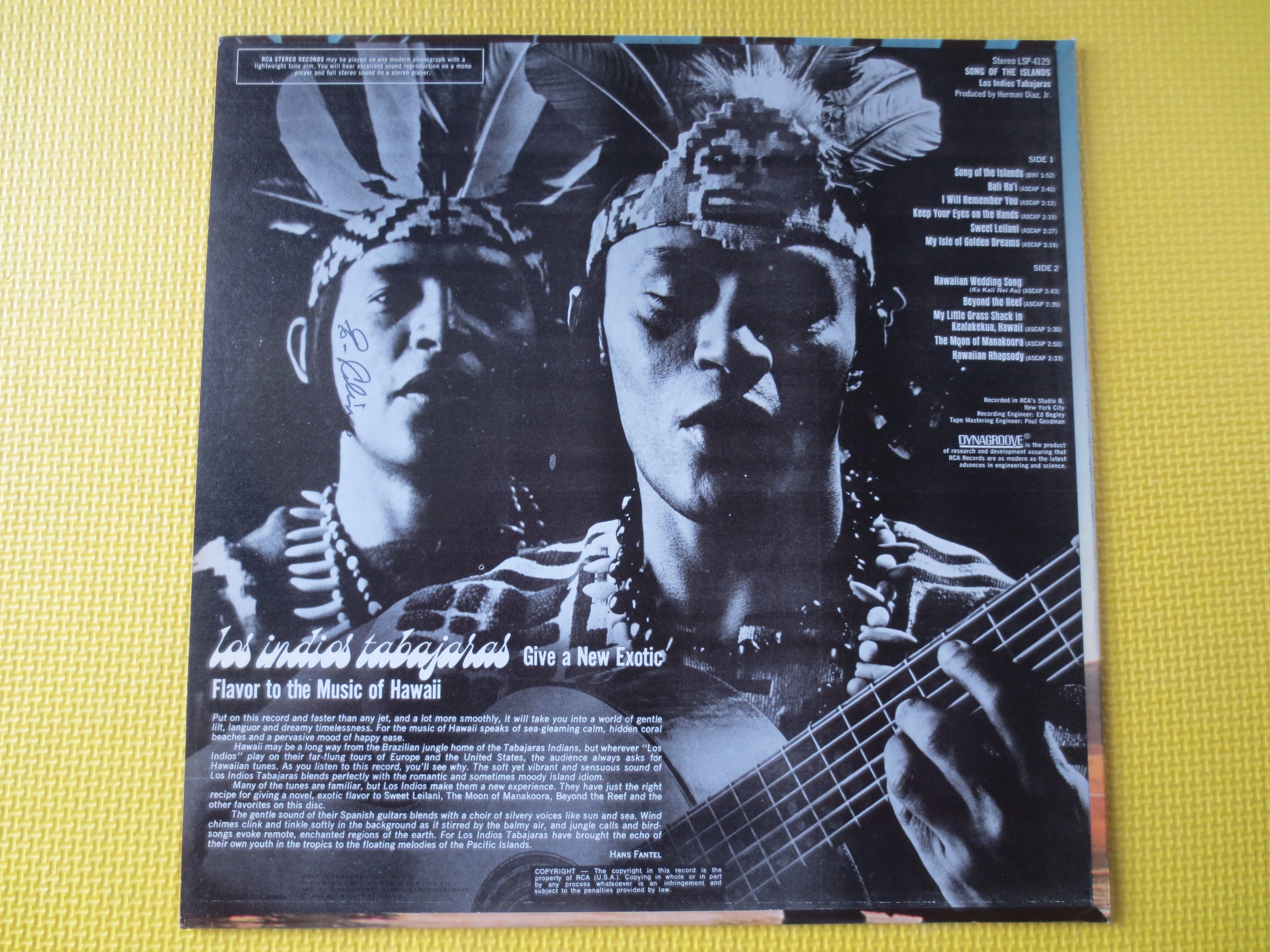 Los Indios Tabajaras – Song of the Islands (1969) Vinyl LP
