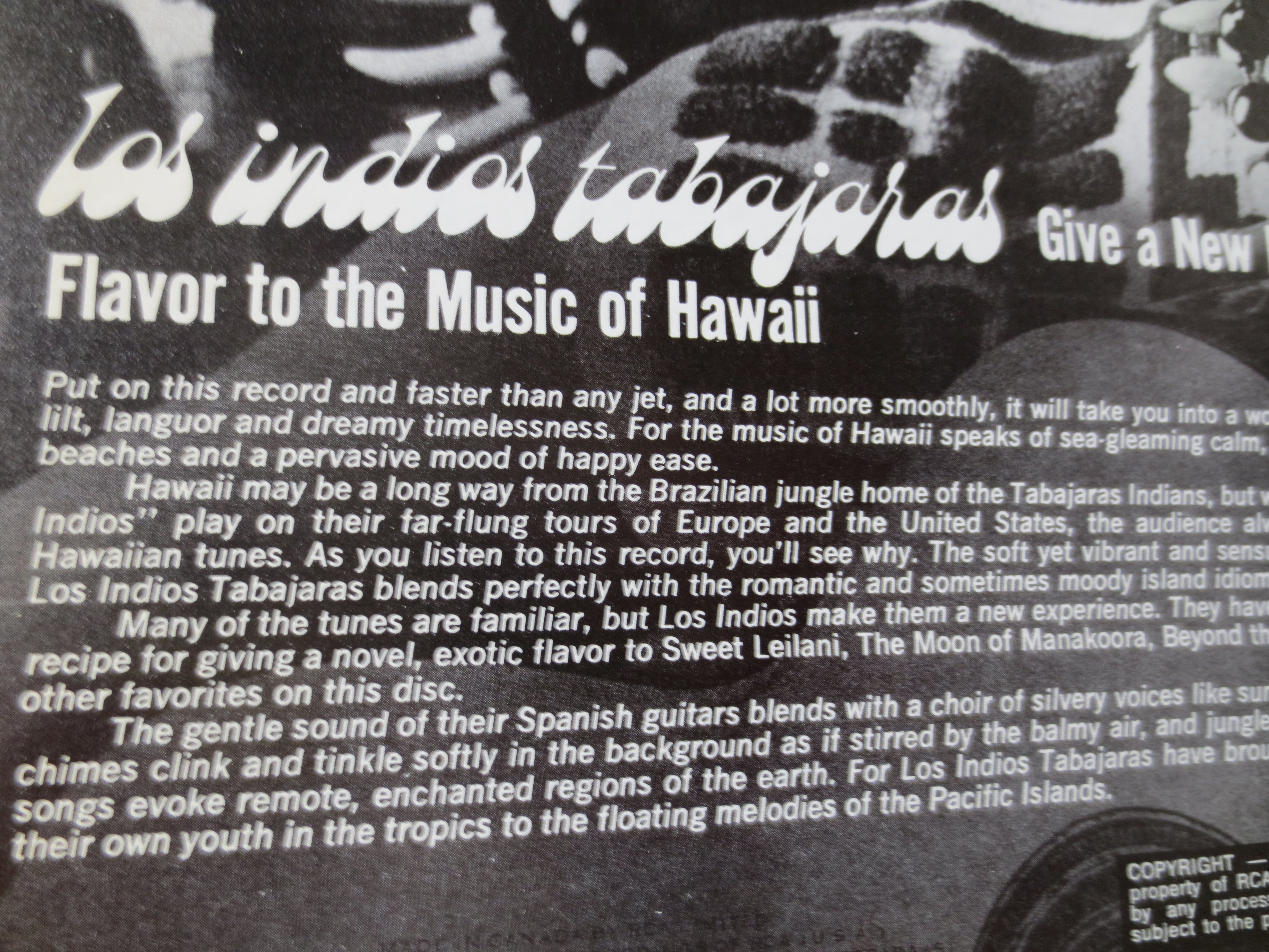 Los Indios Tabajaras – Song of the Islands (1969) Vinyl LP