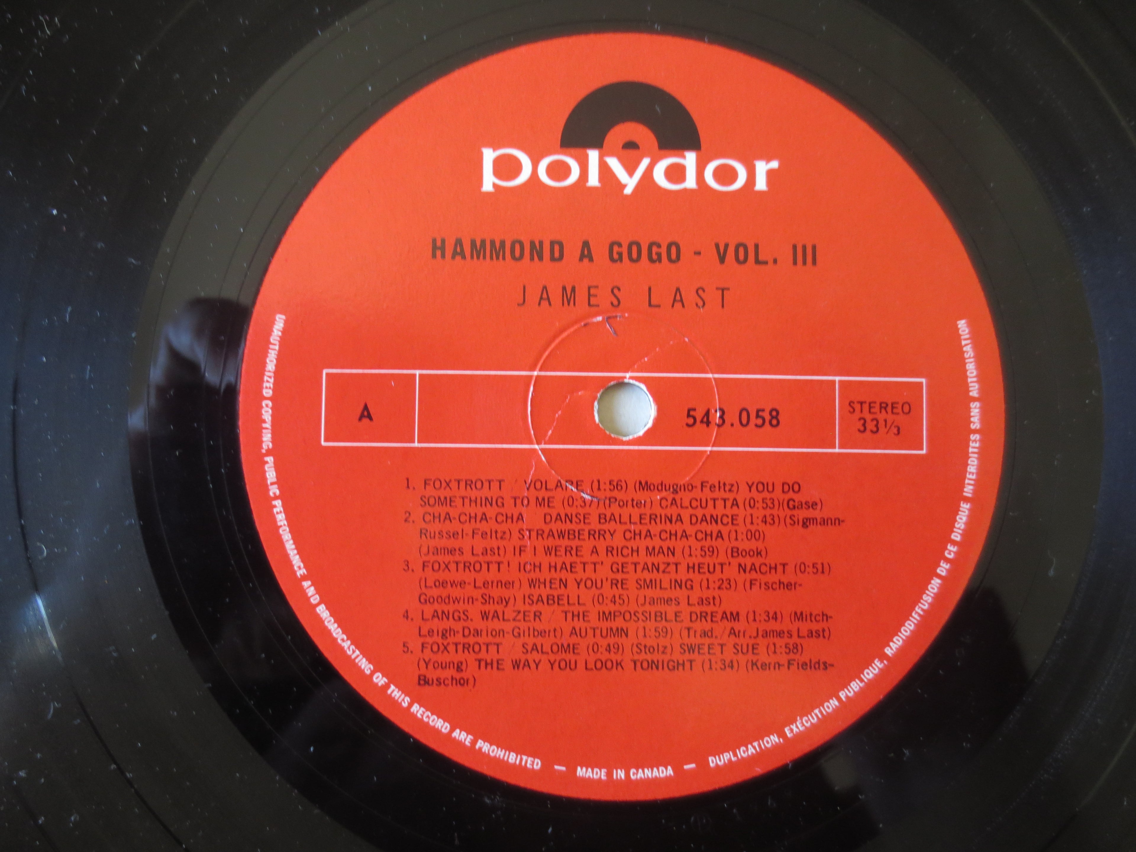 James Last – Hammond à Go Go Volume III (1969) Vinyl LP