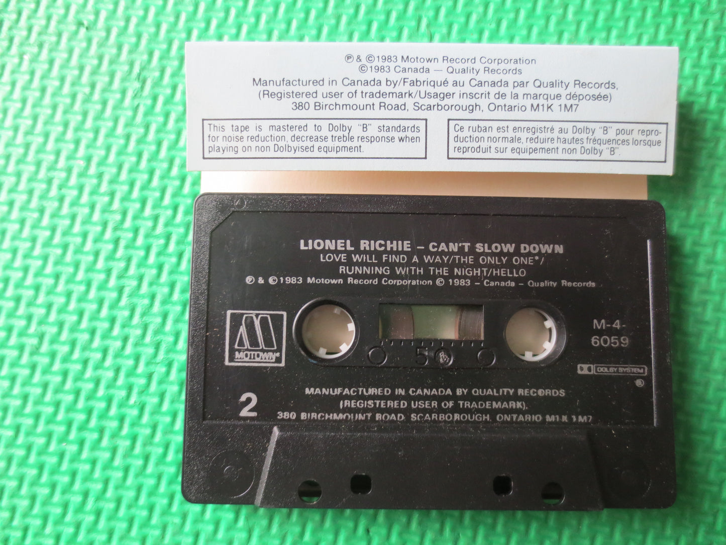 LIONEL RICHIE Tape, Can't Slow Down, Lionel Richie Album, Lionel Richie Music, Tape Cassette, Rock Cassette, 1983 Cassette