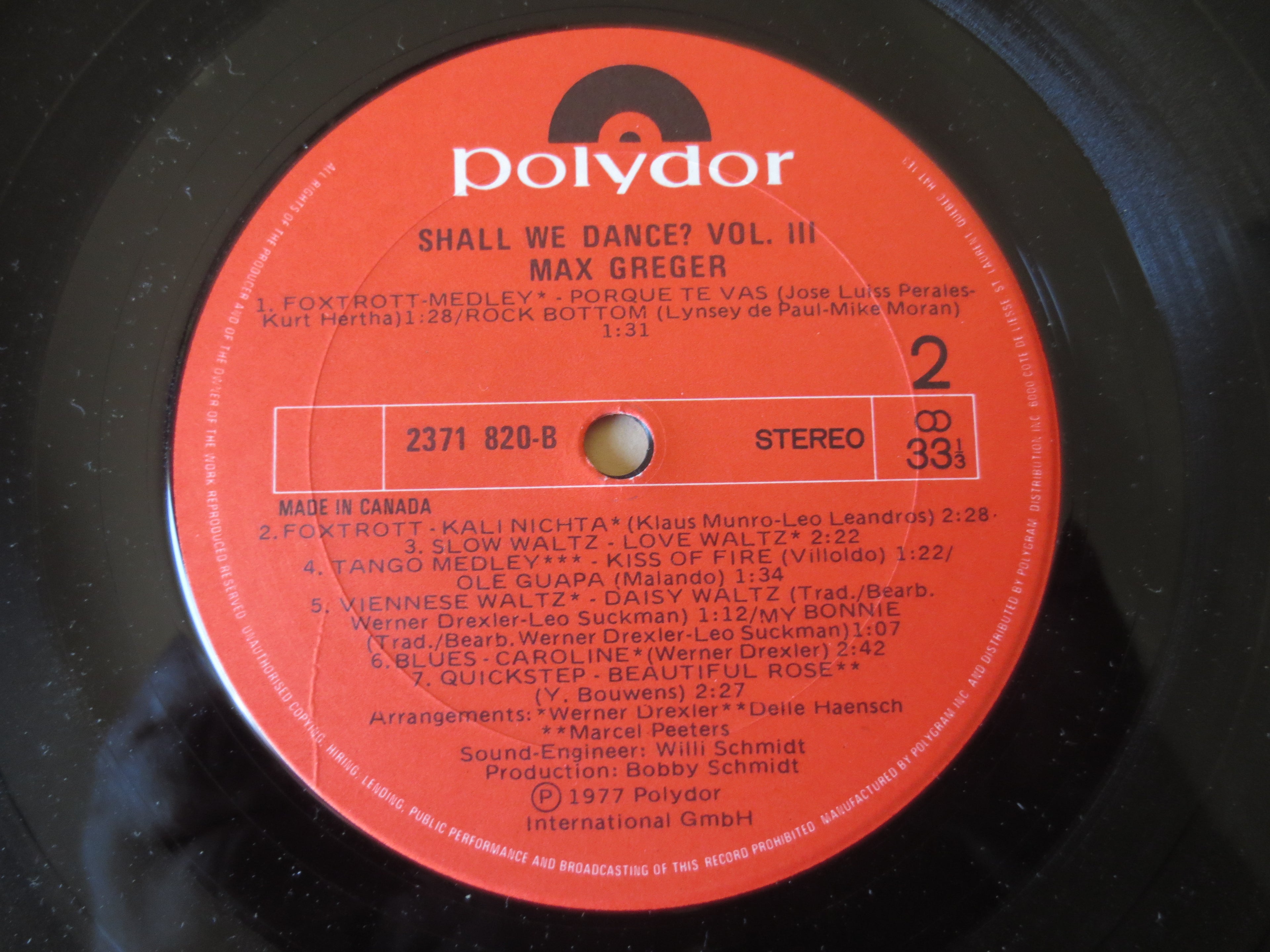 Max Greger – Shall We Dance Volume Three (1971) Vinyl LP
