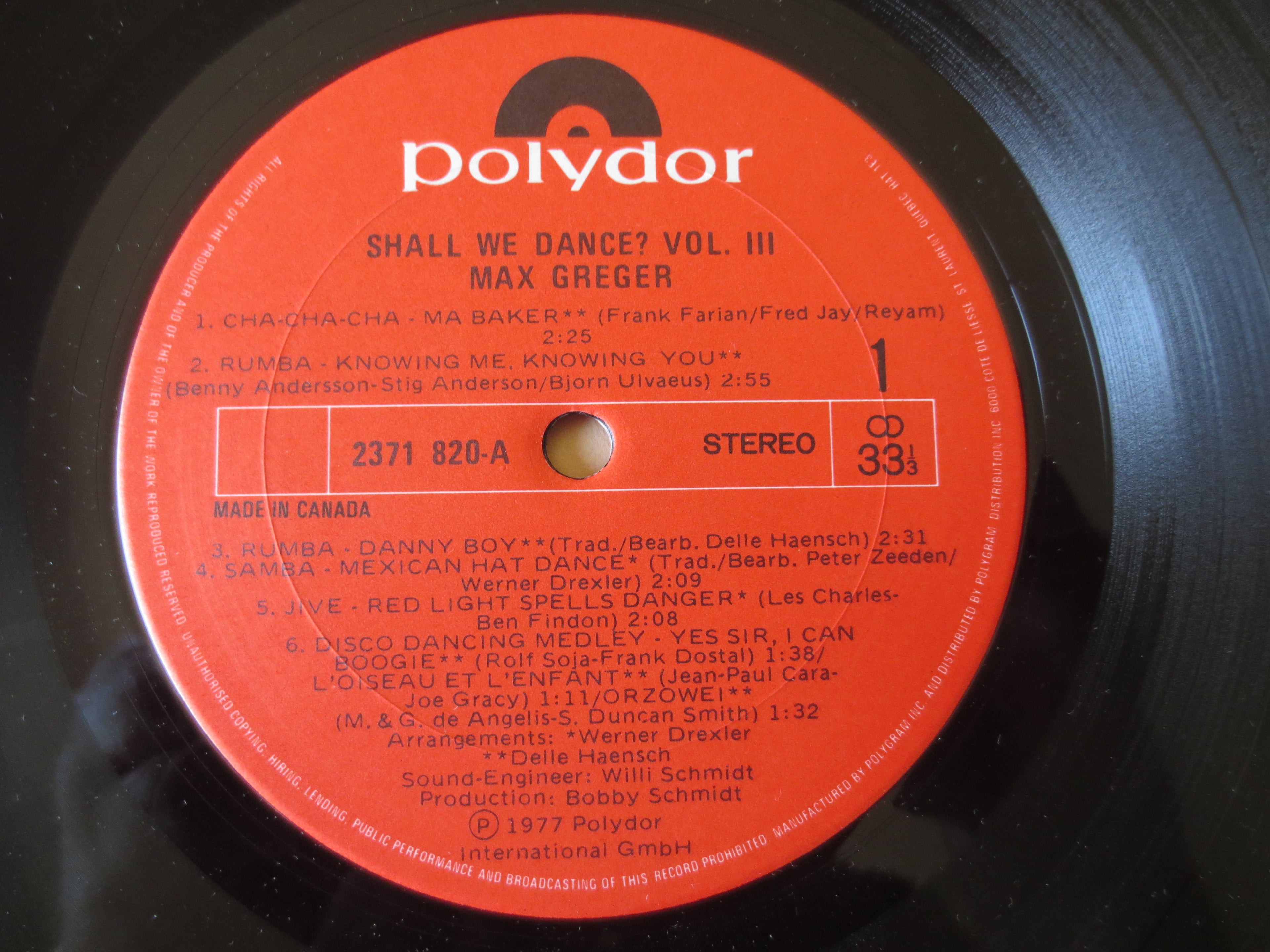 Max Greger – Shall We Dance Volume Three (1971) Vinyl LP