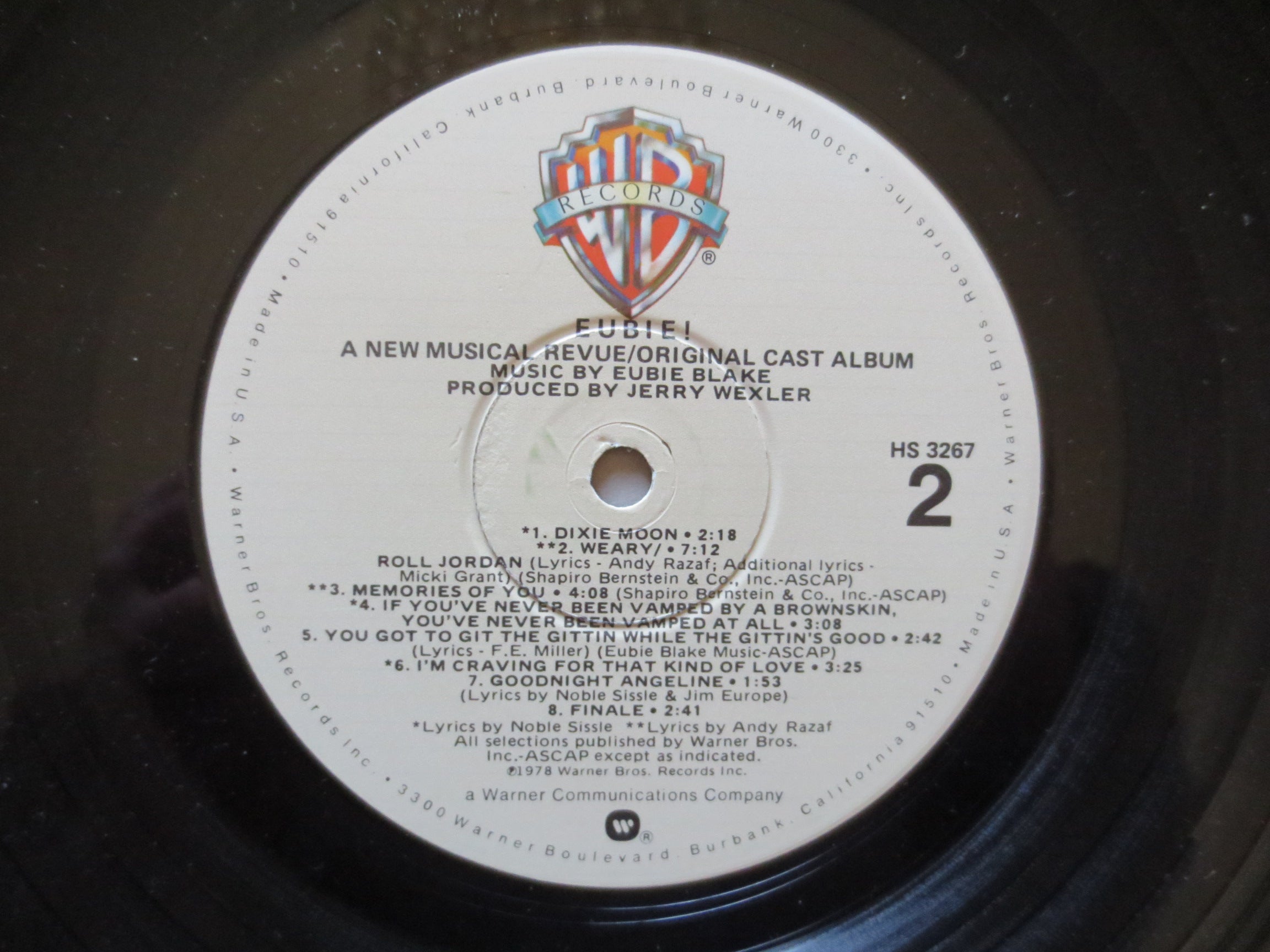 Eubie Blake Musical – Eubie! (1978) Vinyl LP