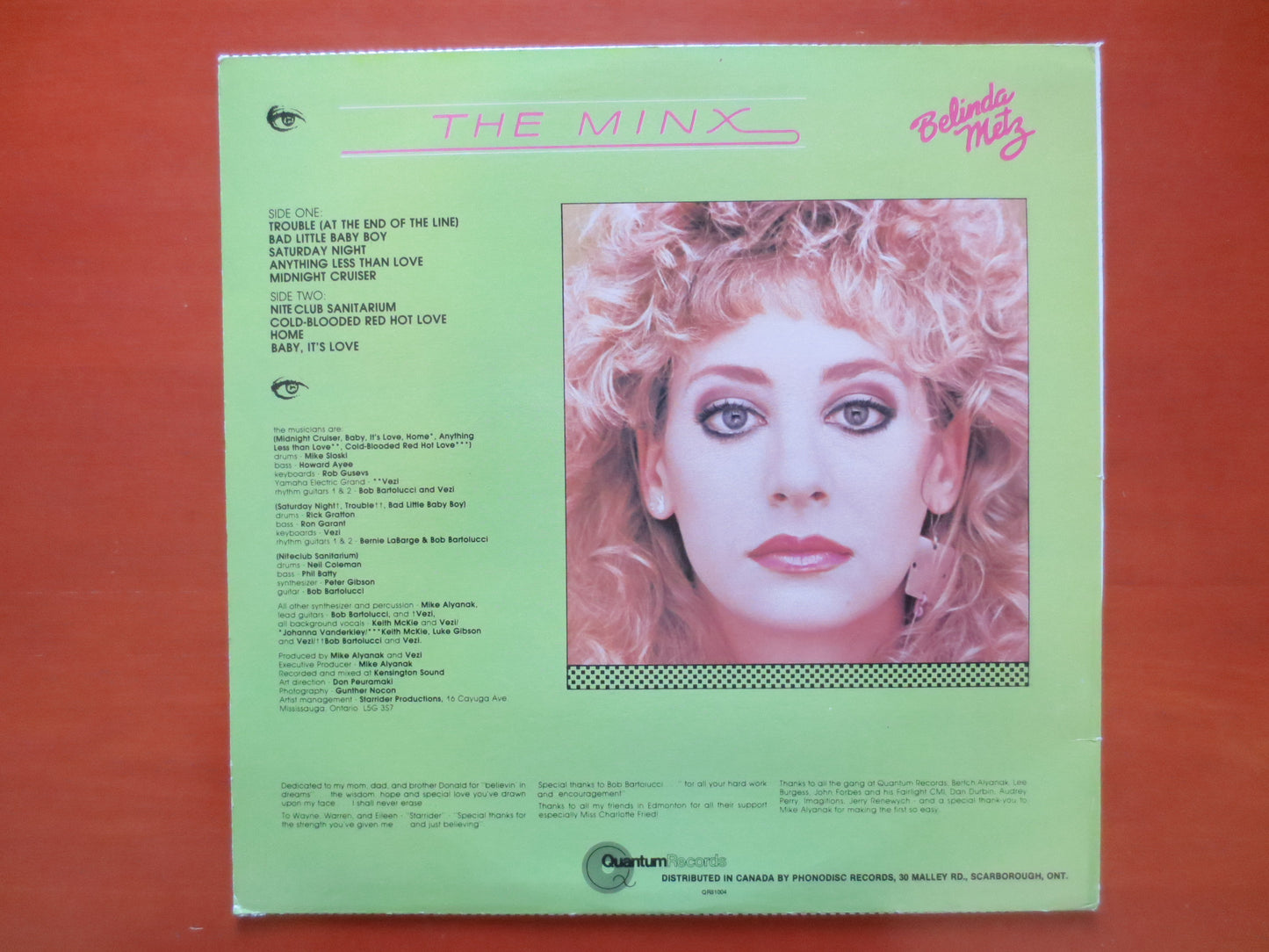 BELINDA METZ, The MINX Album, Belinda Metz Album, Belinda Metz Vinyl, Belinda Metz Lp, Vintage Vinyl, 1982 Records