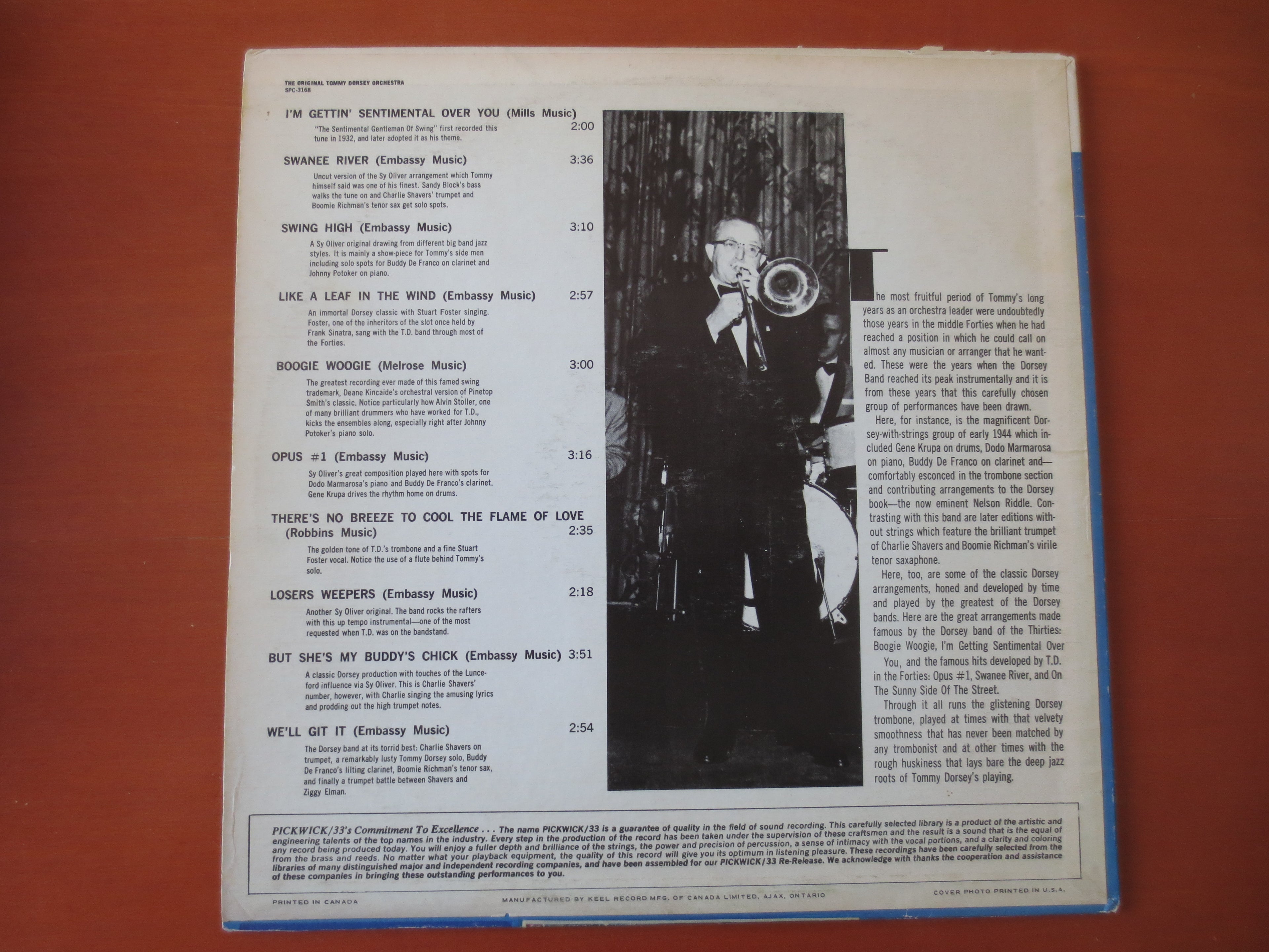 Tommy Dorsey & His Orchestra – The Great Tommy Dorsey (1973) Vinyl LP
