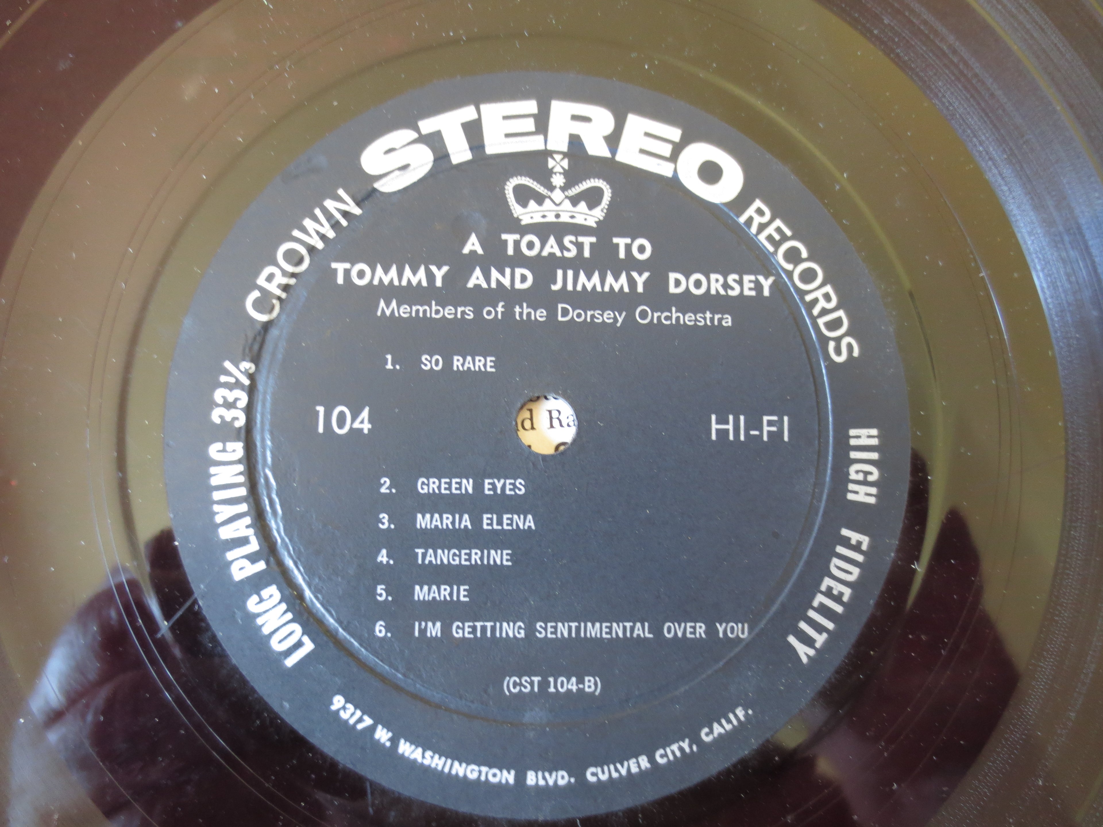 The Dorsey Brothers – A Toast to Tommy and Jimmy Dorsey (1958) Vinyl LP