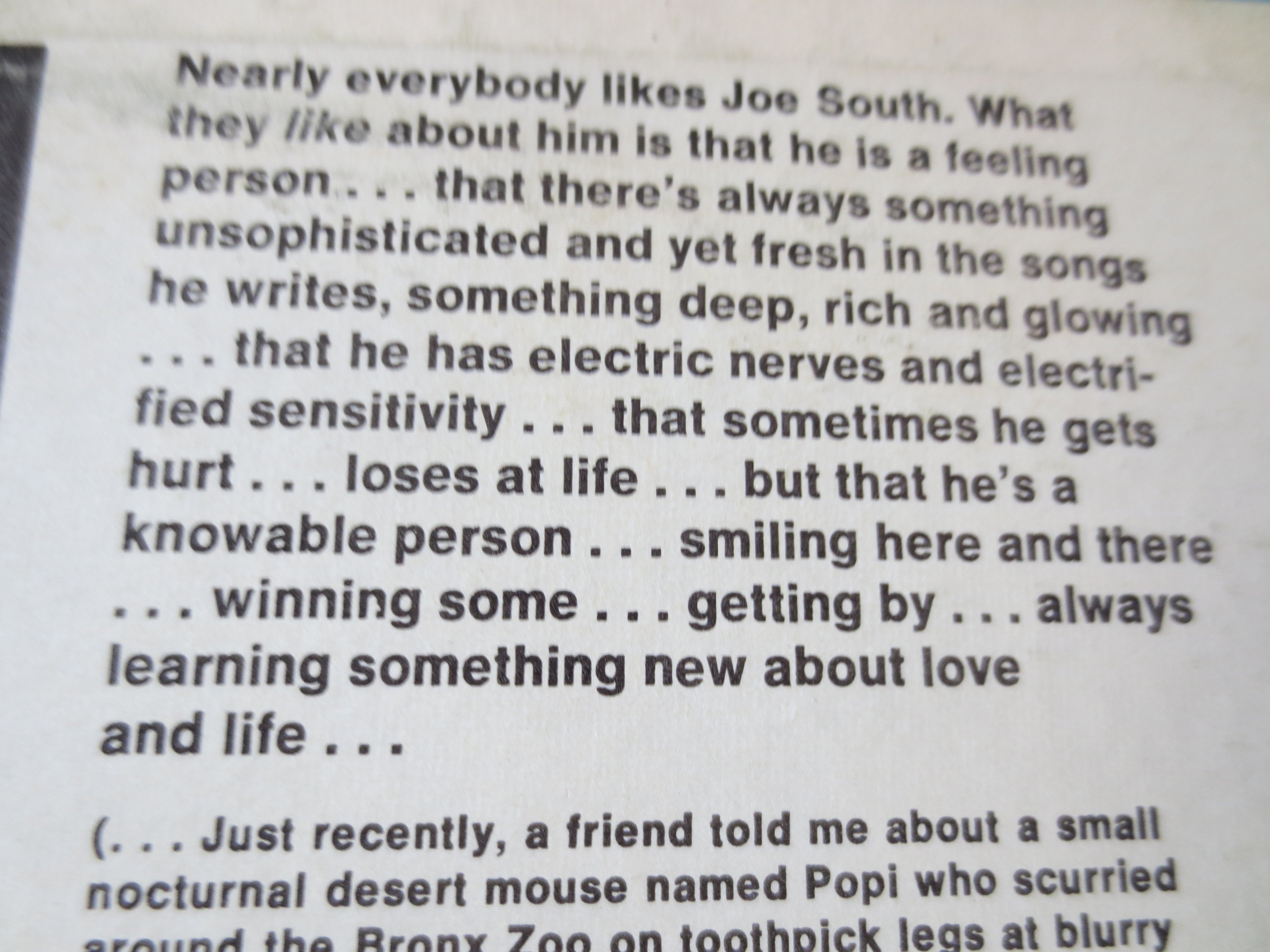 Joe South – Joe South (1971) Vinyl LP