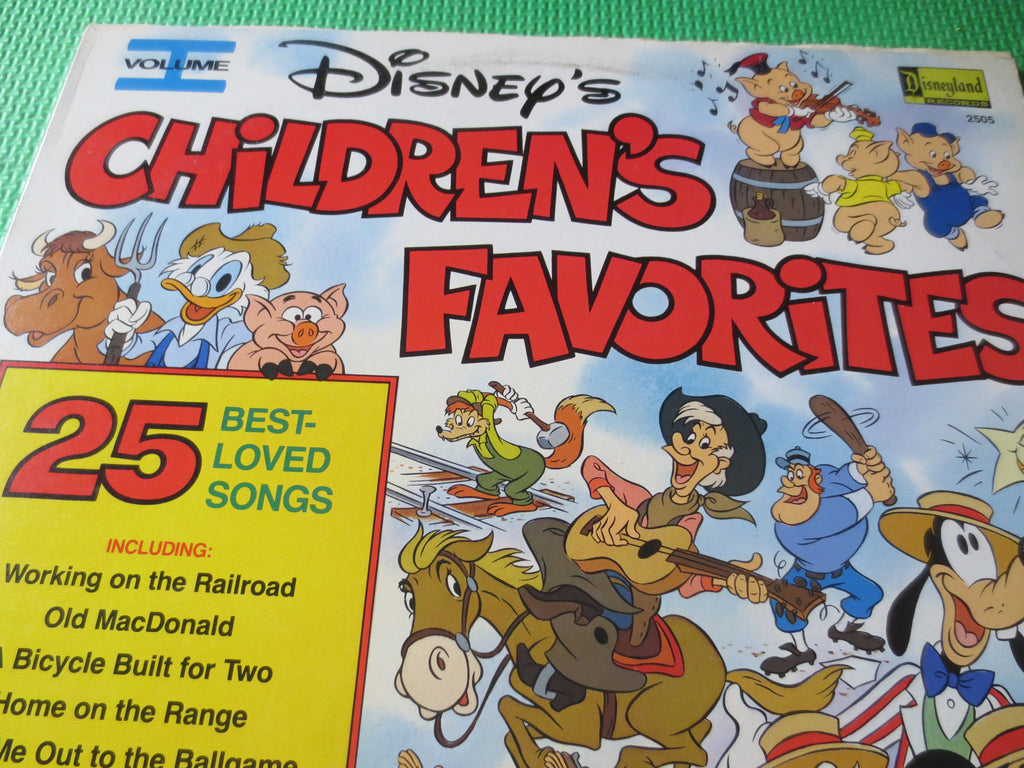DISNEY'S CHILDREN'S FAVORITES, Disneyland Records, Disney Records, Children's Records, Disney Album, Vinyl Lp, 1979 Records
