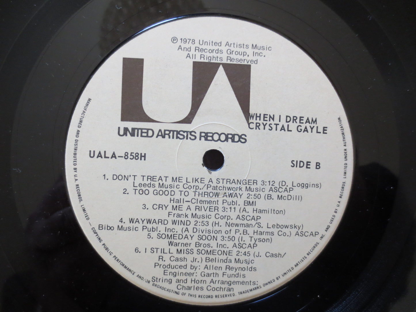 CRYSTAL GAYLE, When I DREAM Album, Crystal Gayle Albums, Crystal Gayle Vinyl, Crystal Gayle Lp's, 1978 Records