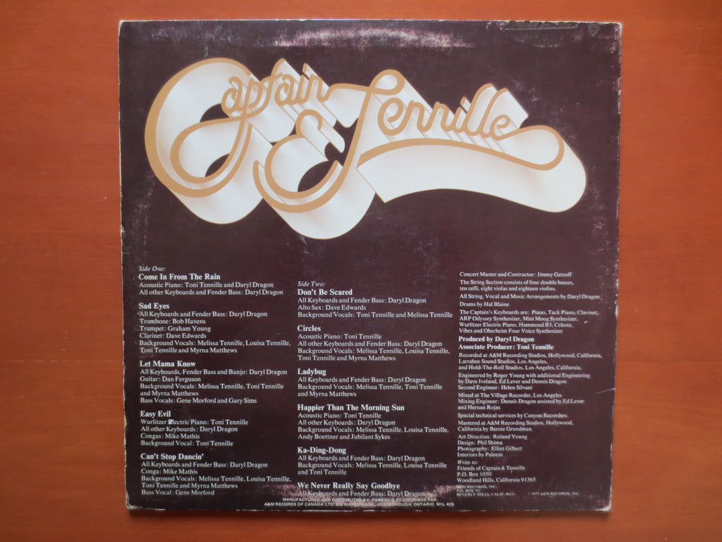 Captain & Tennille – Come In from the Rain (1977) Vinyl LP