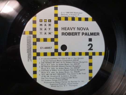 ROBERT PALMER, HEAVY Nova, Robert Palmer Record, Robert Palmer Vinyl, Vintage Vinyl, Records, Vinyl Albums, 1988 Records