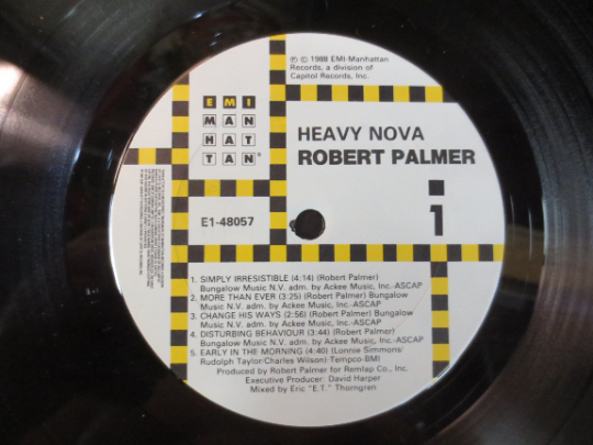 ROBERT PALMER, HEAVY Nova, Robert Palmer Record, Robert Palmer Vinyl, Vintage Vinyl, Records, Vinyl Albums, 1988 Records