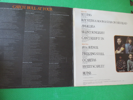 CAT STEVENS, "Catch BULL at Four", Vintage Album, 1972 Record, Vinyl Lp