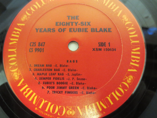 EUBIE BLAKE, The Eighty-Six Years, Ragtime Honky Tonk, Double Album, 1973 Record, Vinyl Lp